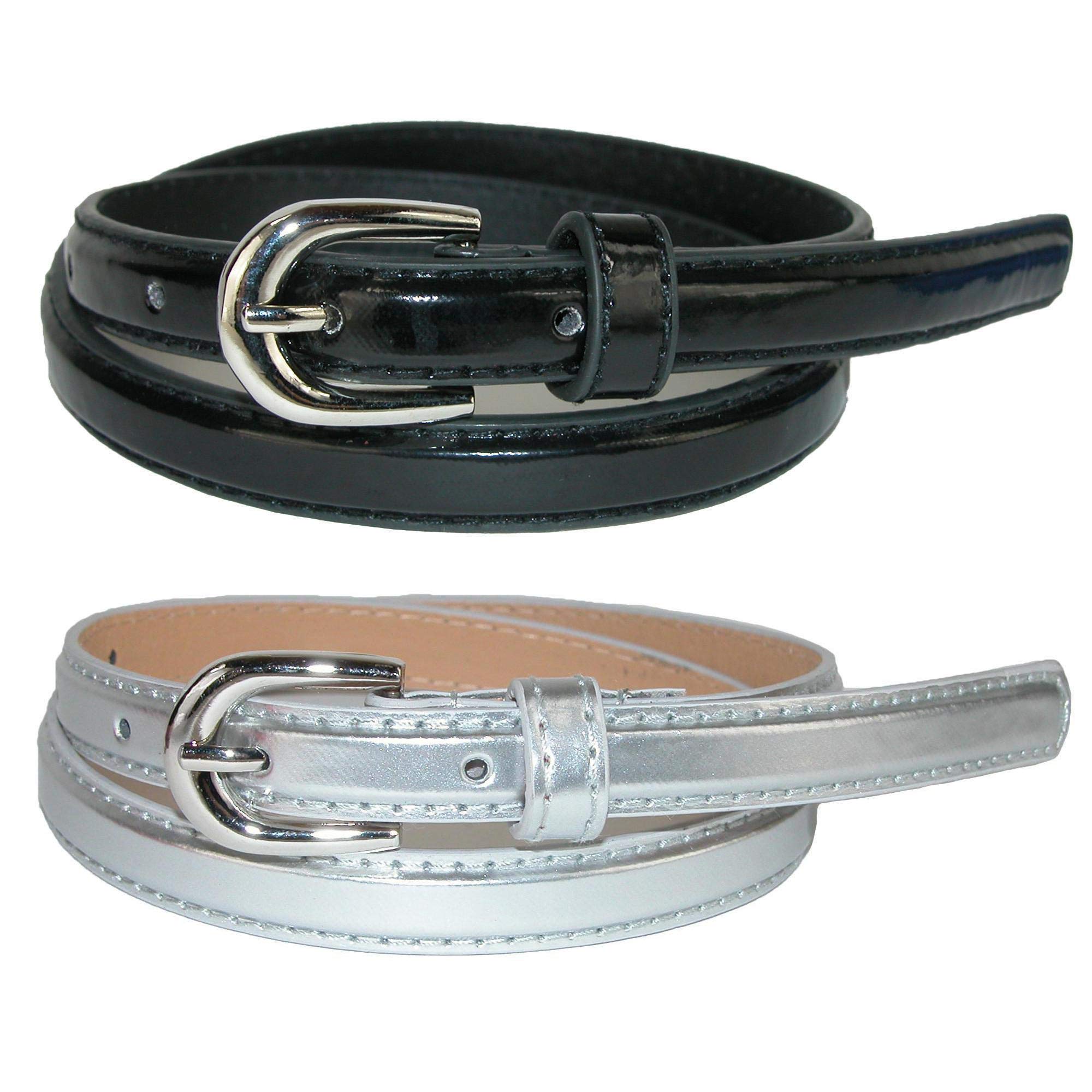 CTM® Kids Skinny Dress Belt for Boys & Girls - Adjustable Waistband (Pack of 2 Colors) - Perfect for School Uniforms, Formal Occasions & Special Events