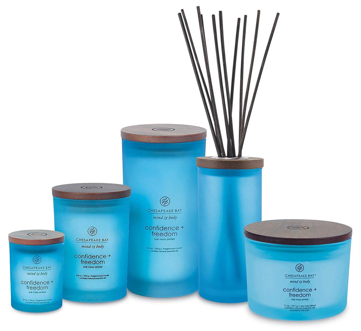 Best-Selling Chesapeake Bay Scented Candles - Confidence + Freedom (Oak Moss Amber) 2-Pack, Long-Lasting Soy Wax Aromatherapy Candles for Home, Office & Relaxation