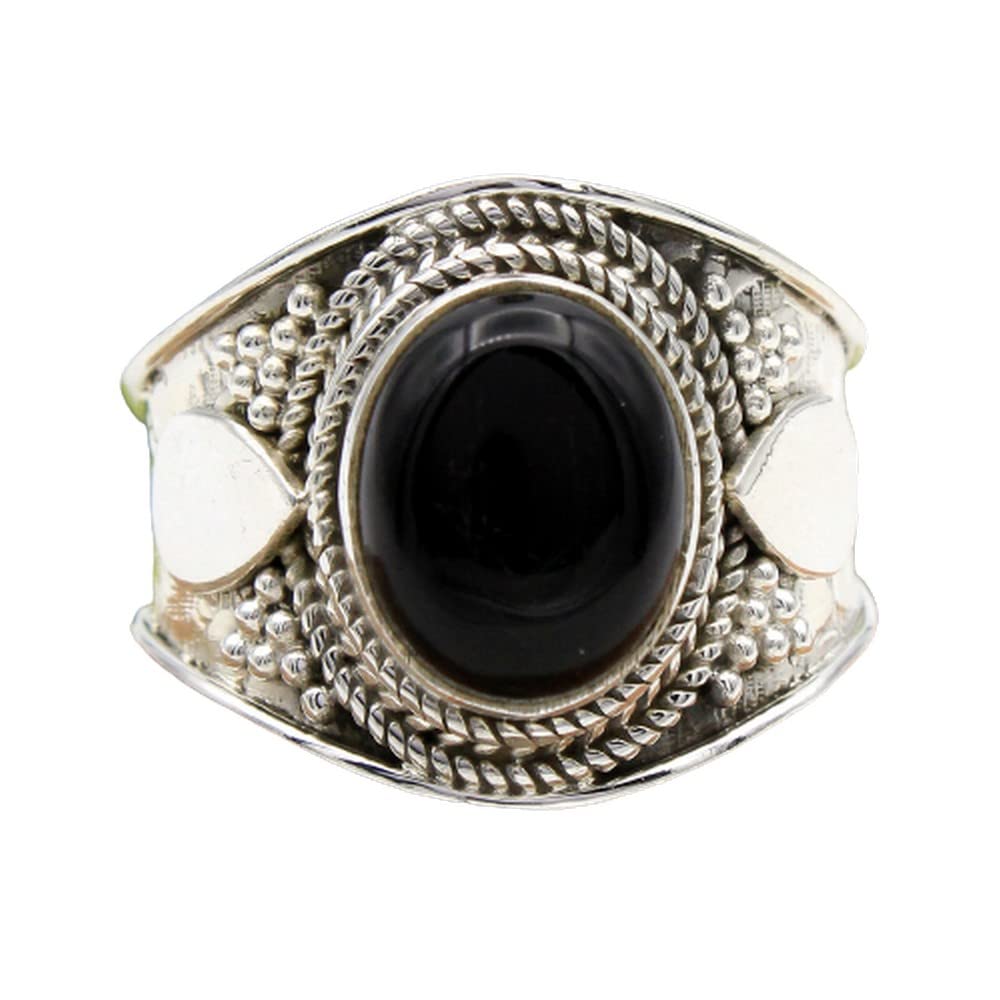 925 Sterling Silver Black Onyx Rings for Women – Elegant Oval Gemstone Bridesmaid Rings, Bezel Set Handmade Statement Jewelry | Perfect for Weddings, Parties & Special Occasions