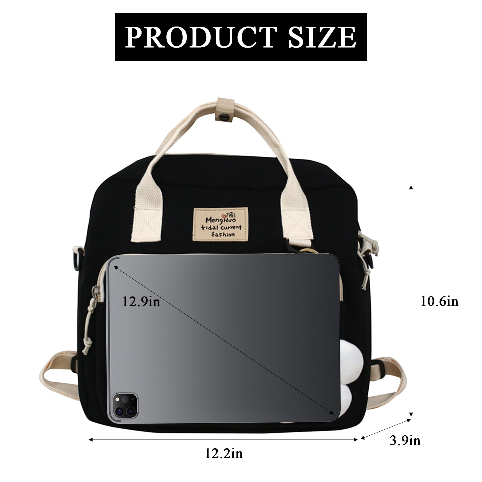 Stylish Kawaii Messenger Bag - Japanese Aesthetic Crossbody Backpack with Cute Accessories | Perfect for School, Travel & Anime Conventions