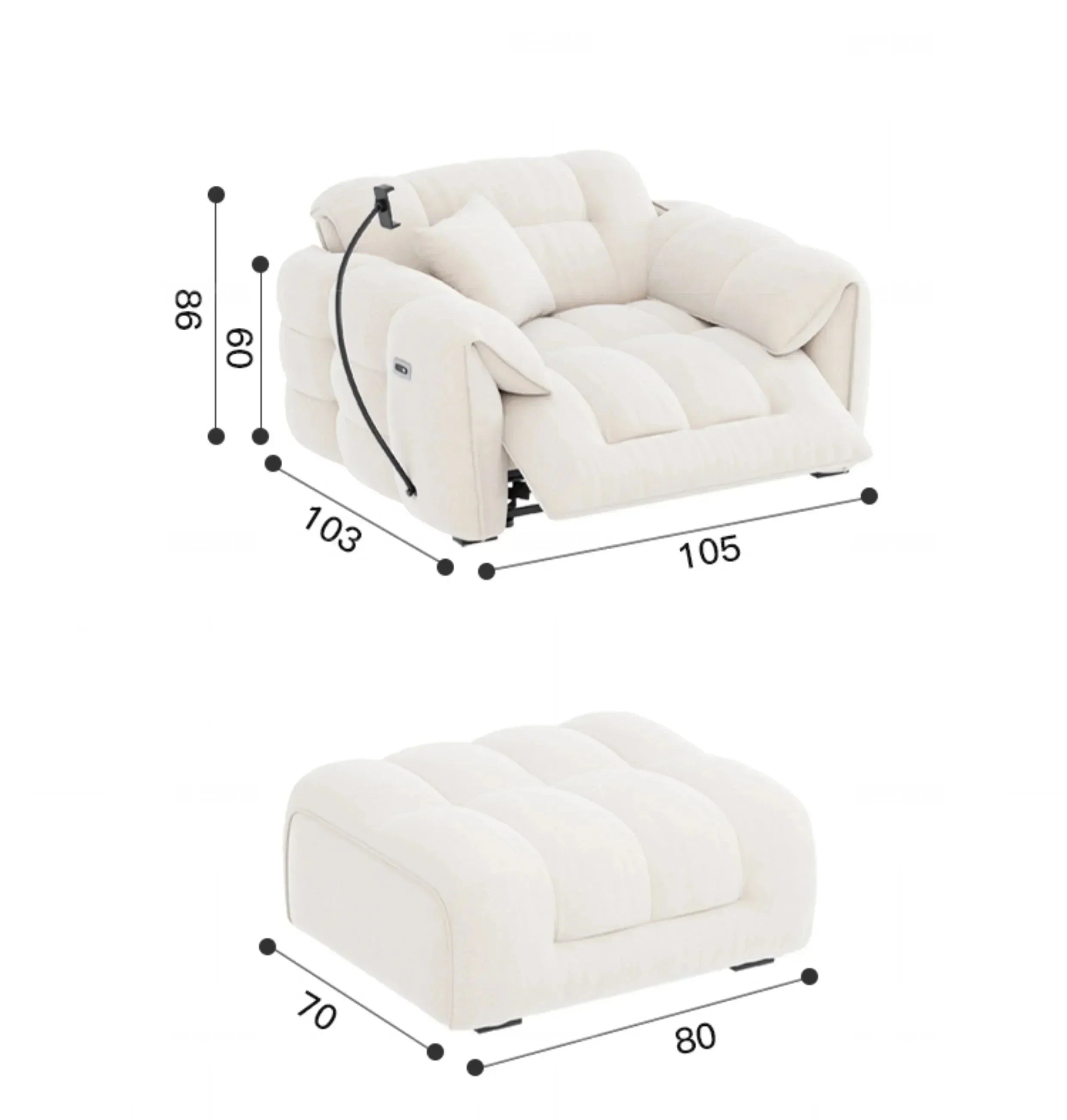 Luxury Electric Recliner Sofa Set - Modern Designer Furniture with Premium Comfort & Adjustable Functionality for Living Room, Home Theater & Office Relaxation