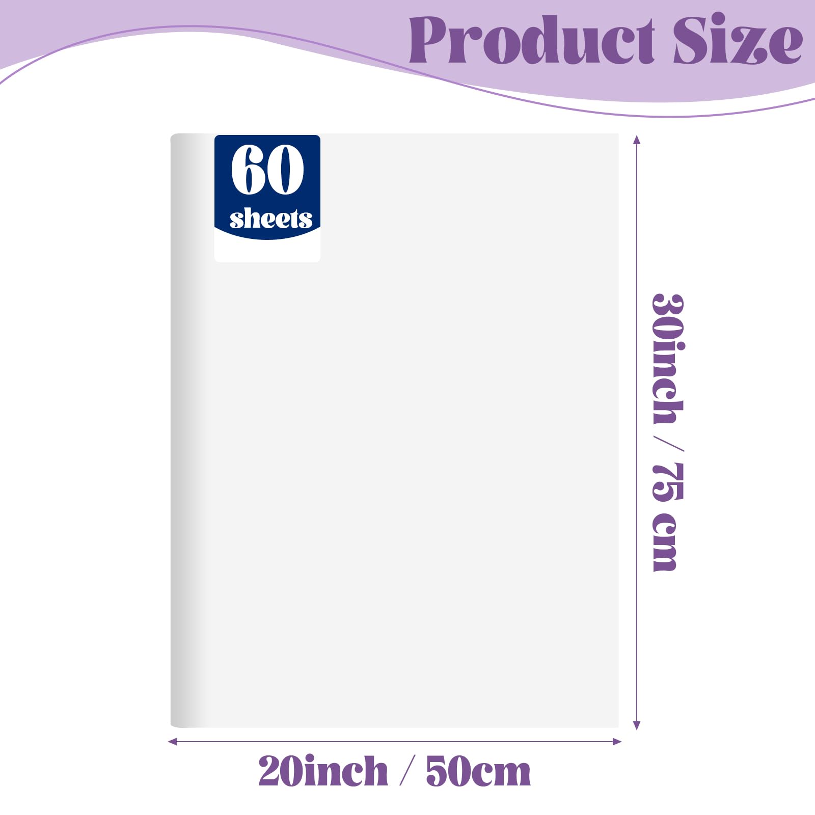 60 Sheets 20x30 Inch Bulk White Wrapping Tissue Paper for Gift Bags, Party Favors, Crafts & Decorations - Perfect for Birthdays, Weddings & Holiday Gift Wrapping