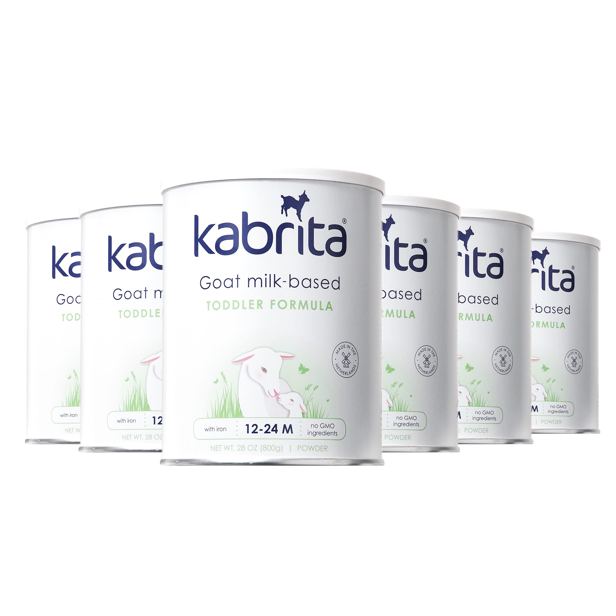 Kabrita Goat Milk Toddler Formula for 12-24 Months - Non-GMO Baby Formula with Vitamin C, D, Iron & DHA - Gentle Digestion for Sensitive Tummies - Supports Gut Health & Better Sleep - 28oz (6-Pack) - Perfect for Daycare, Travel & Nighttime Feeding