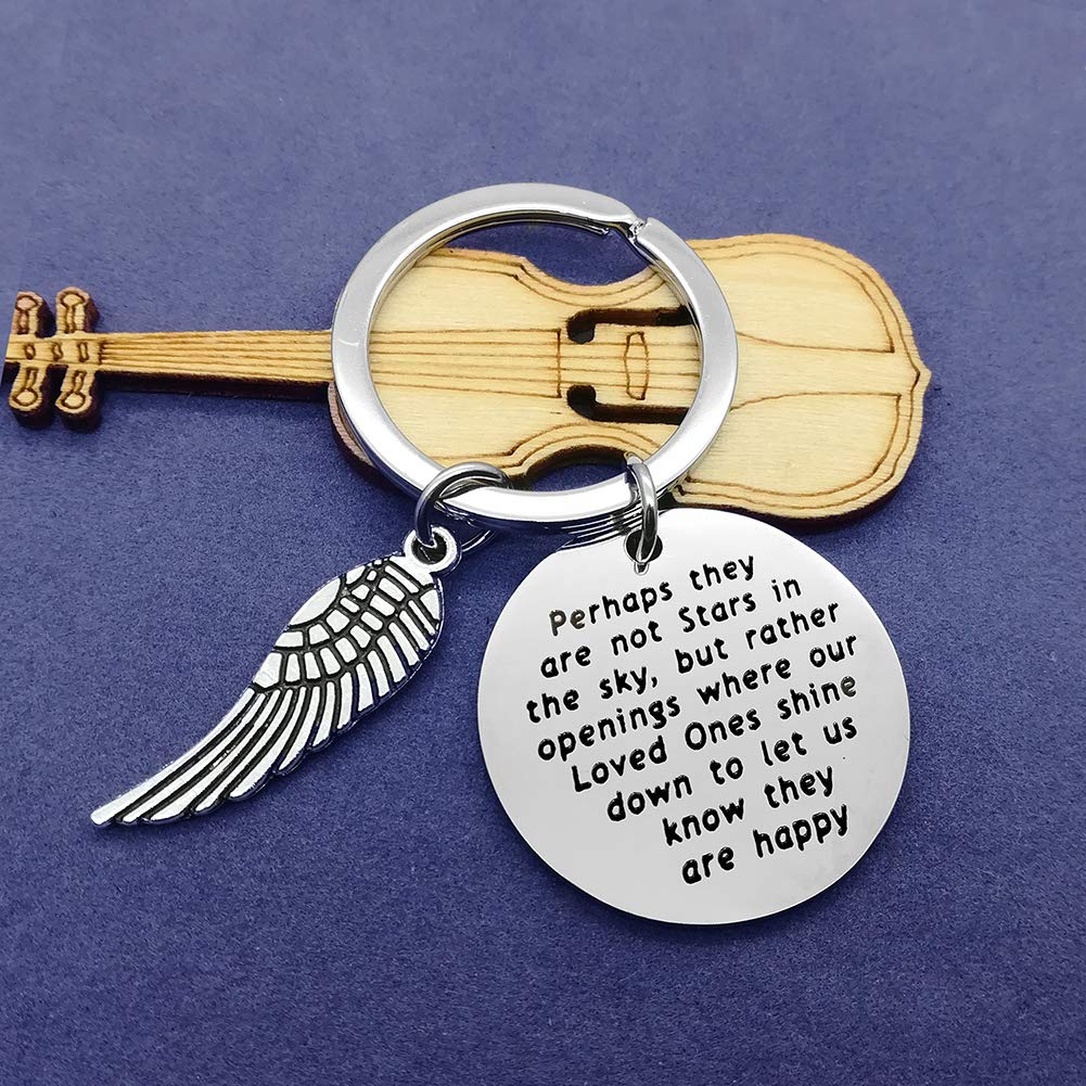Memorial Keychain - Sympathy Gift for Loss, Remembrance Keepsake - 'Perhaps They Are Not Stars in The Sky' - In Memory of Loved Ones | Perfect for Funerals, Memorial Services & Comforting Grieving Friends