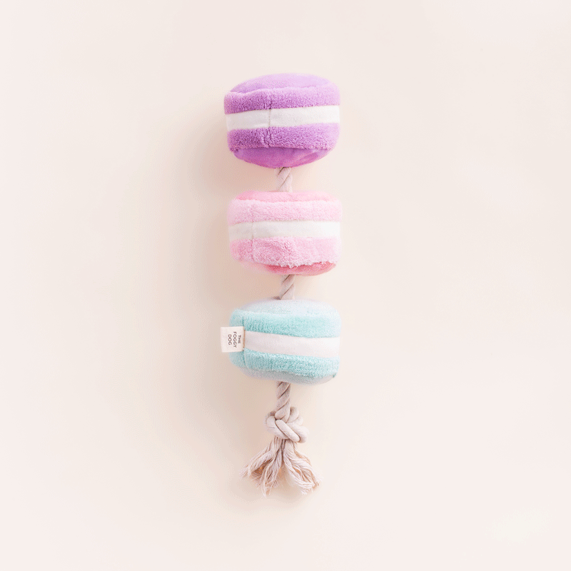 Interactive Squeaky Plush Snuffle Dog Toys - Macaron Shaped Chew Toys for Small & Medium Dogs | Perfect for Indoor Play, Training & Anxiety Relief