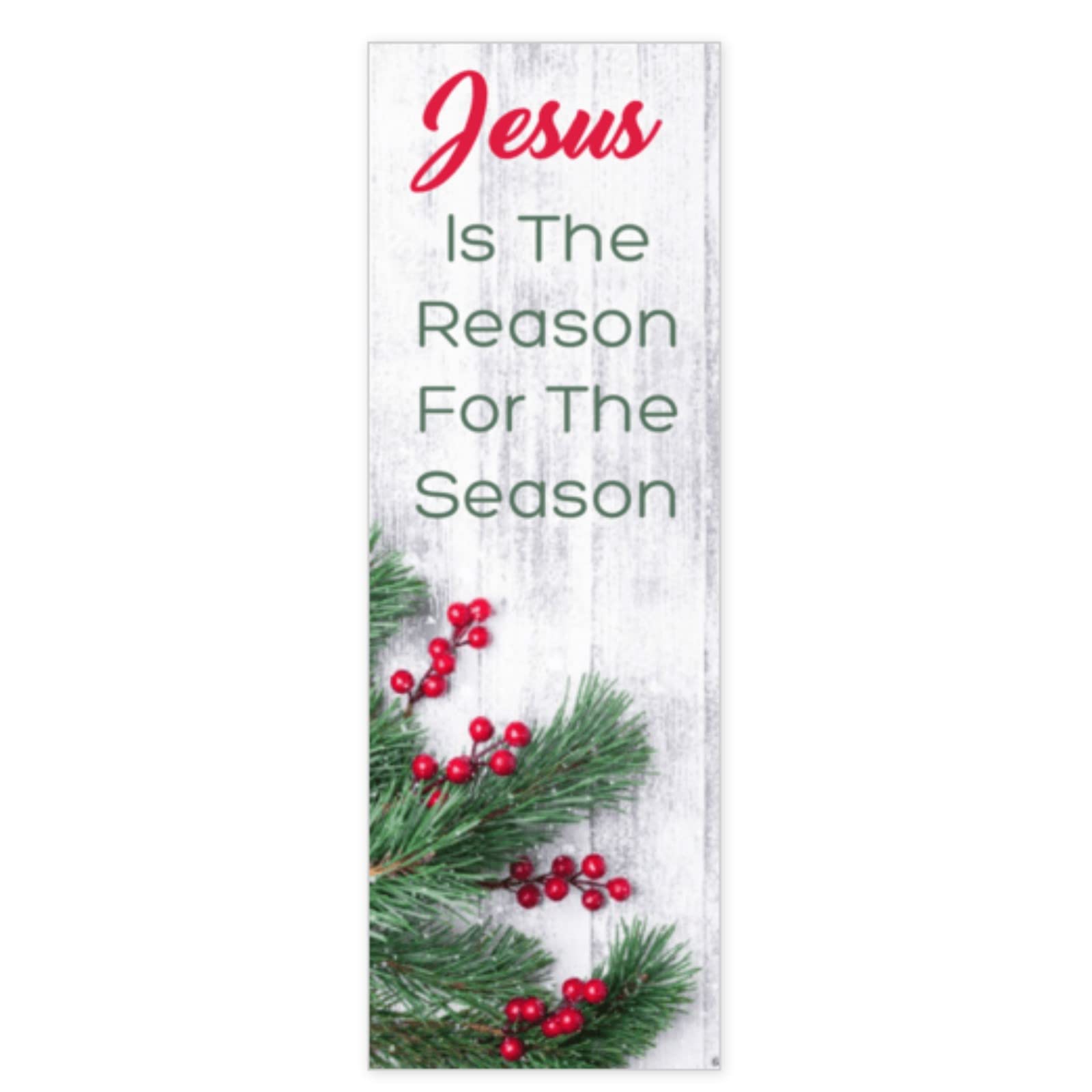 100 Count Bulk Pack - Christmas 'Jesus is The Reason for The Season' Bookmarks - Made in USA - Blank Back - Church Handouts & Greeting Card Inserts - Inspirational Christian Gifts for Church Events, Bible Study Groups & Holiday Celebrations