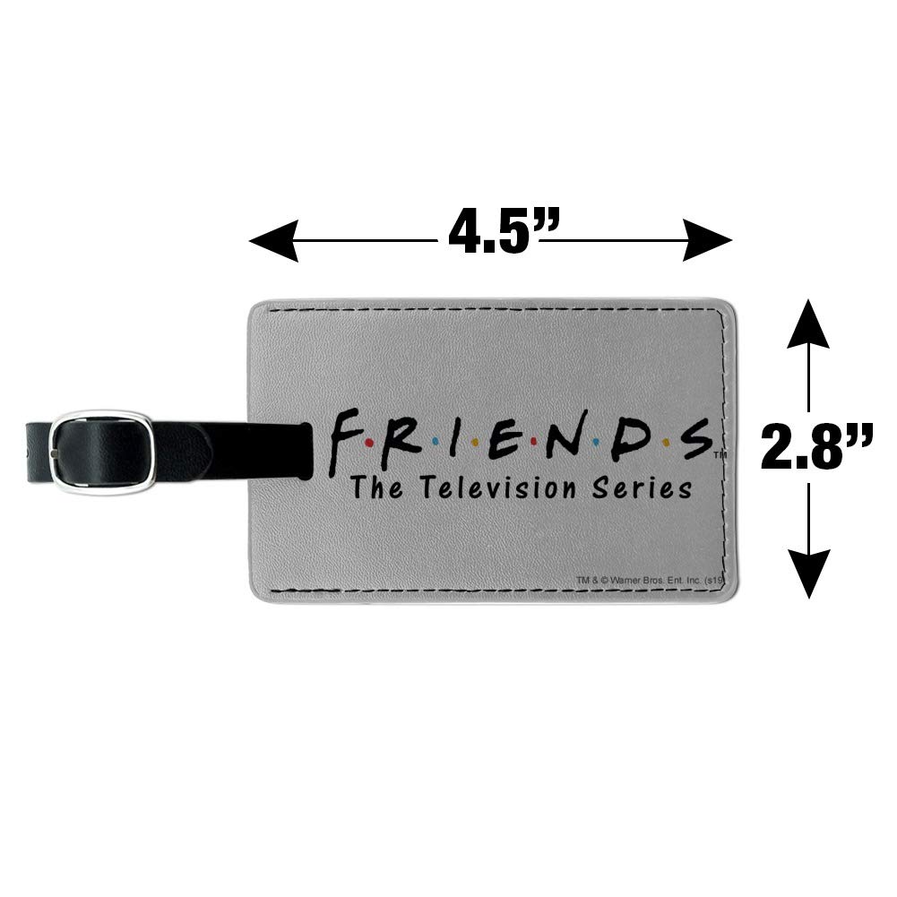 Friends TV Show Logo Rectangle Leather Luggage Tag - Personalized Carry-On ID Tag for Suitcases & Travel Bags - Perfect for Fans, Travel Enthusiasts & Gift Giving