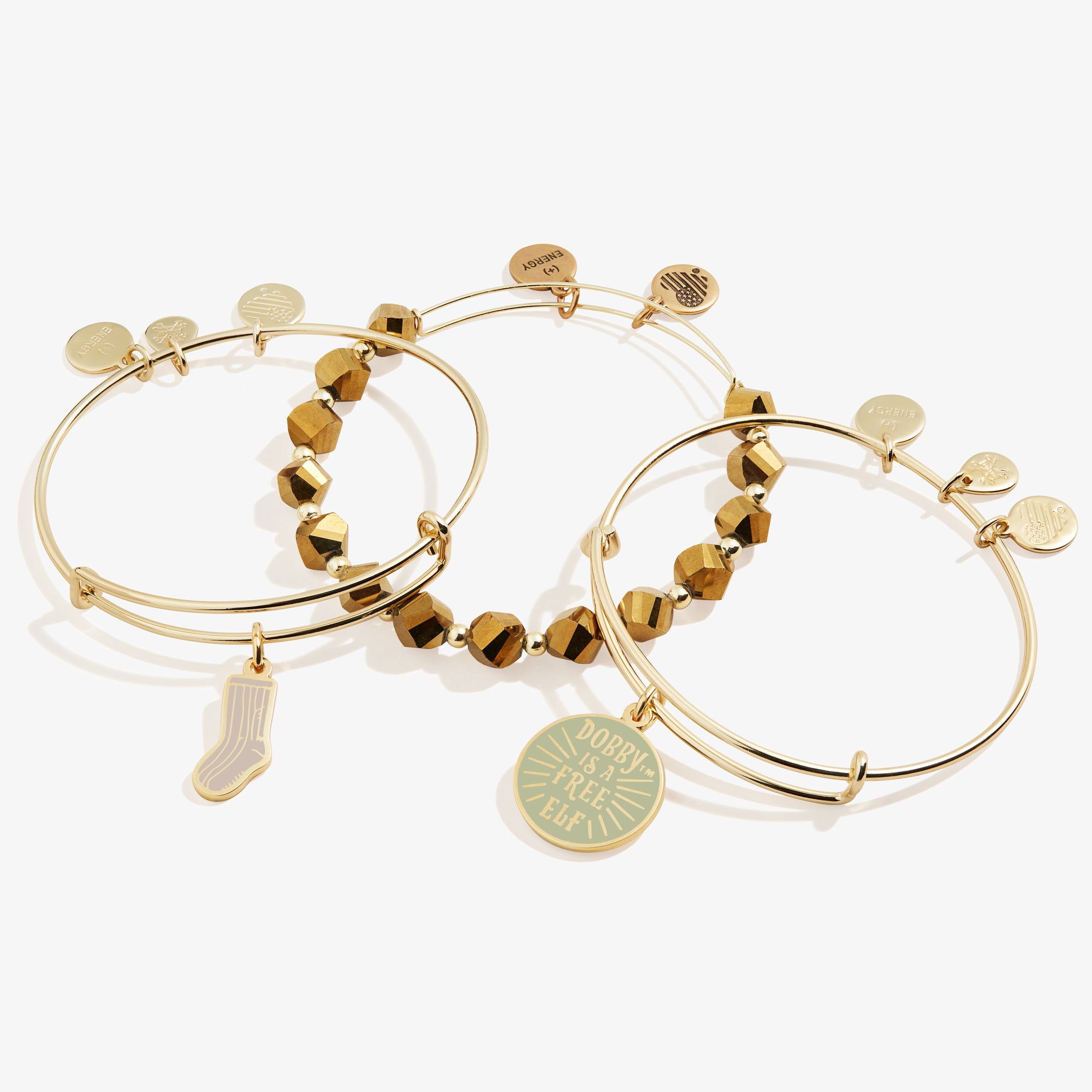 Harry Potter™ Dobby Bangle Bracelets Set of 3 - Cute Elf Jewelry for Fans, Cosplay & Gift Giving - Perfect for Halloween, Movie Nights & Potterhead Collections