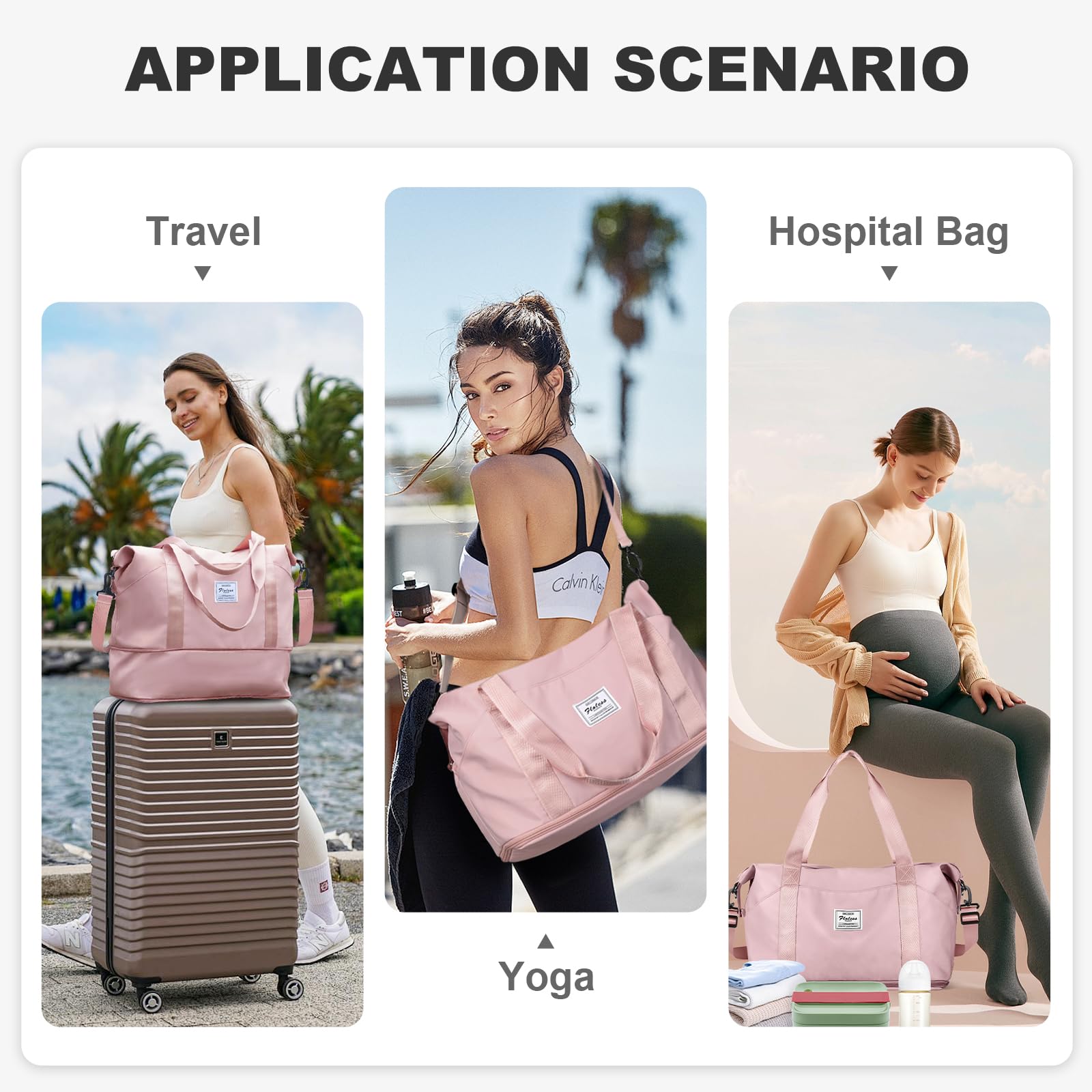 Best Travel Duffel Bag for Women - Waterproof Sports Tote & Gym Bag with Shoulder Strap - Perfect for Weekend Getaways, Overnight Trips & Workout Sessions