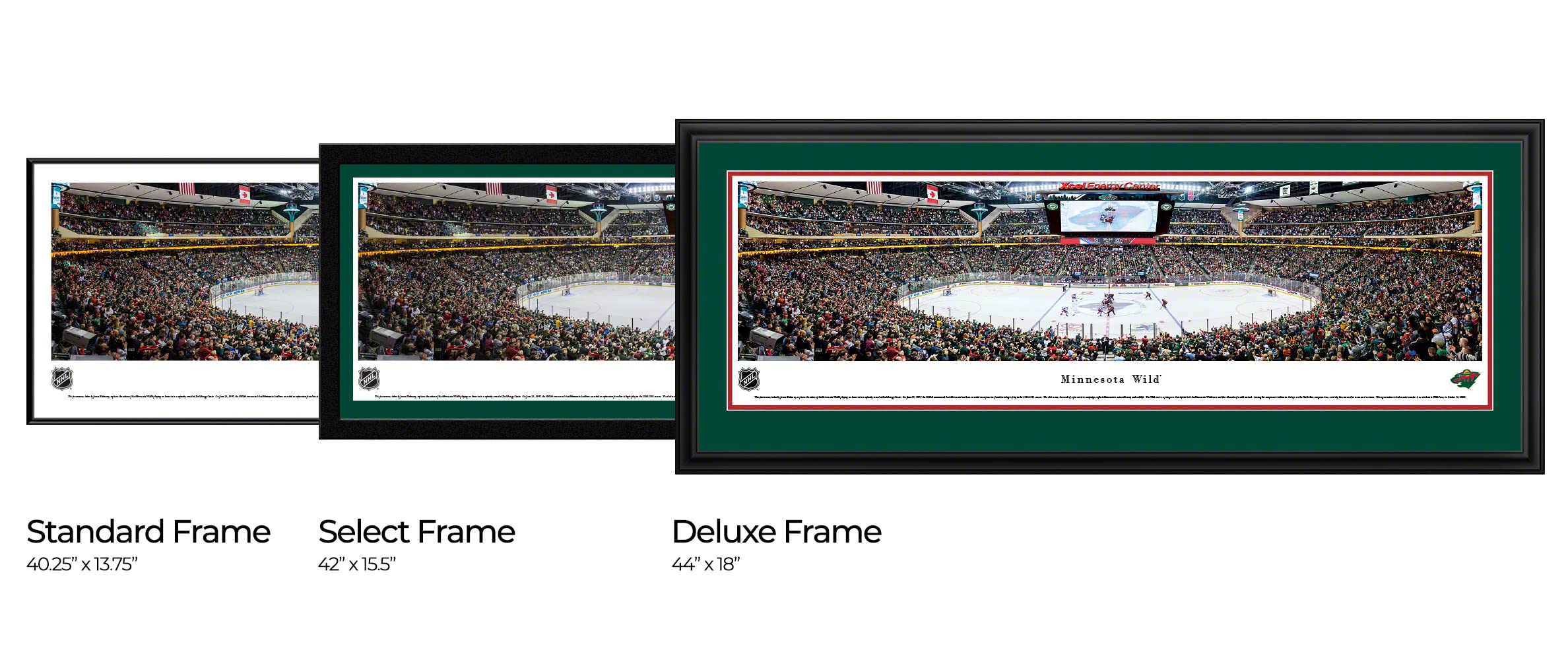 Minnesota Wild NHL Panoramic Poster - Xcel Energy Center Center Ice Wall Art Decor by Blakeway Panoramas - Perfect for Hockey Fans, Game Room, Sports Bar & Man Cave Decor