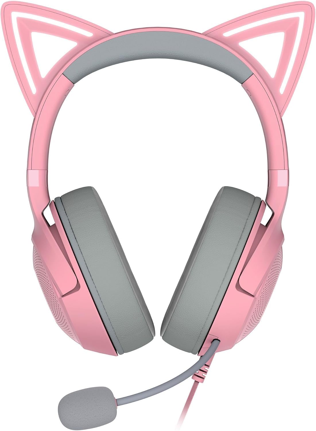 Razer Kraken Kitty V2 USB Wired RGB Gaming Headset with Chroma Lighting - HyperClear Cardioid Mic - 40mm Triforce Drivers - 7.1 Surround Sound - Quartz Pink (Renewed) - Perfect for Streaming, Gaming & Content Creation