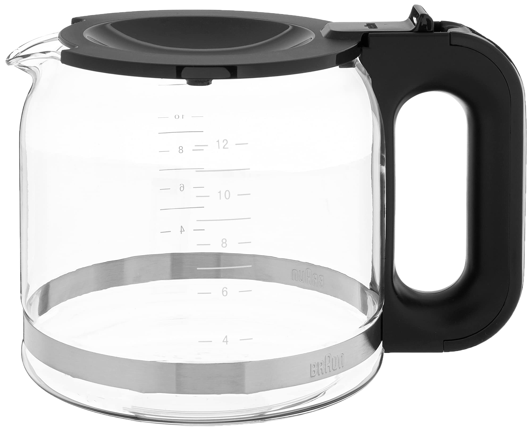 Braun BRSC005 Replacement Carafe for Braun Coffee Maker - 12 Cup Glass Carafe with Lid - Clear Coffee Pot for Braun BrewSense, MultiServe & Other Models - Perfect for Home, Office & Restaurants