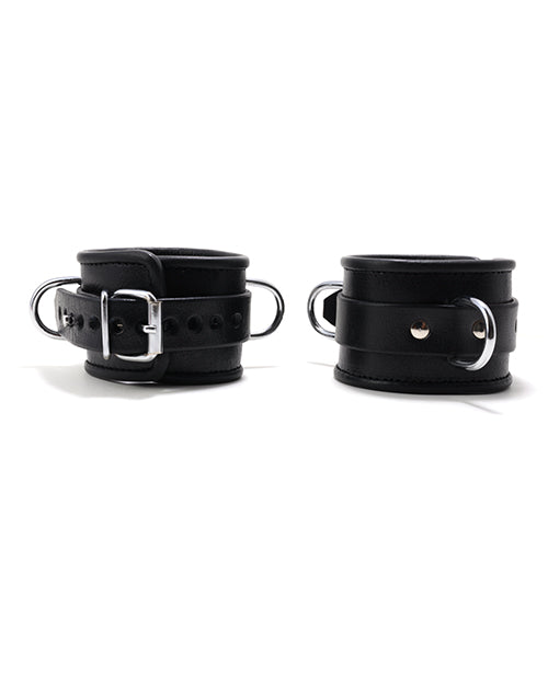 665 Padded Locking Ankle Restraints - Black - Secure & Comfortable Restraints for BDSM, Bondage, and Role Play Scenes