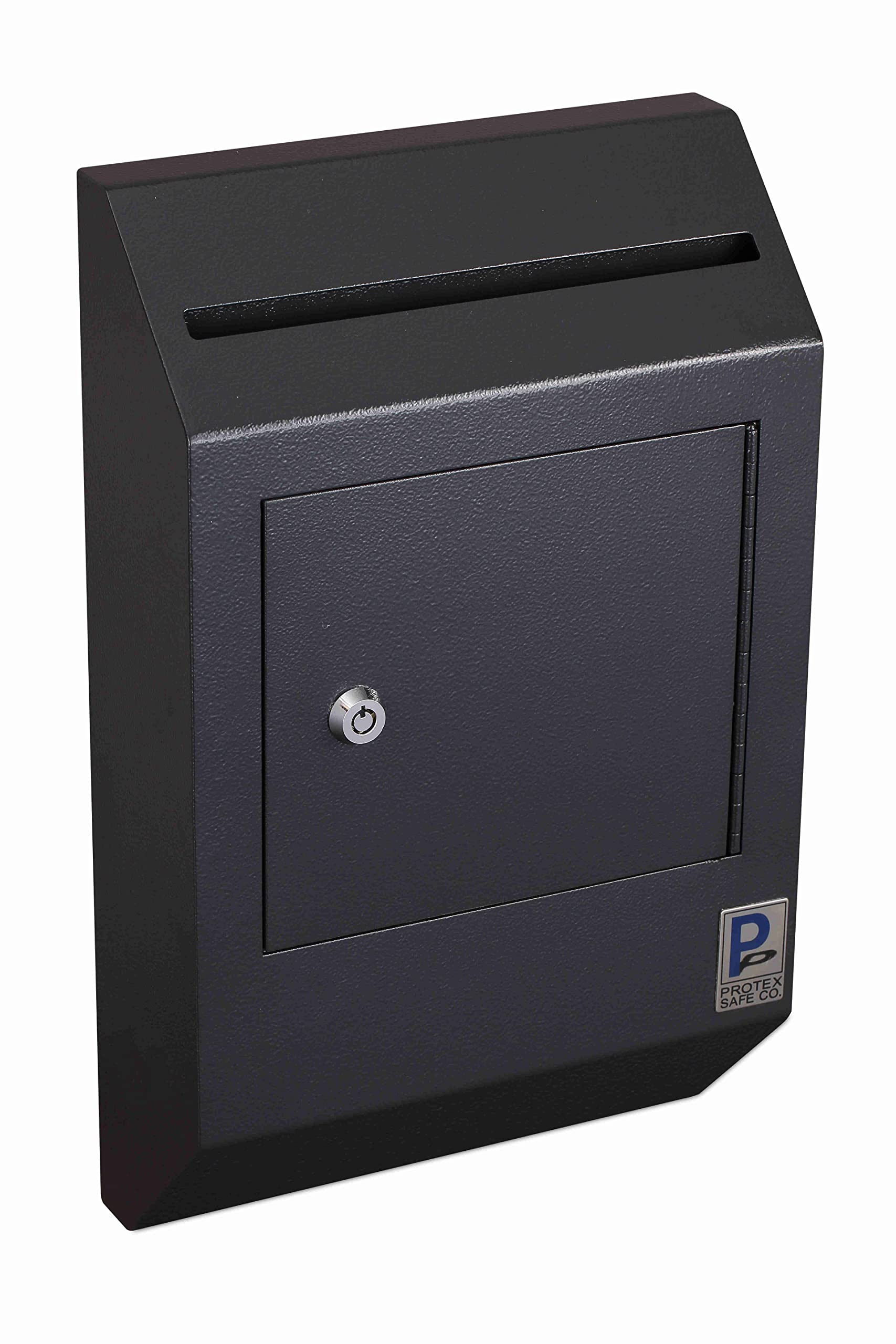 **Protex Drop Box Security Lock Box (WDB-110) - Heavy Duty Black Mailbox with Piano Hinge for Secure Suggestions, Ballots, Mail, Money & Rent Checks - Ideal for Offices, Schools & Apartments**