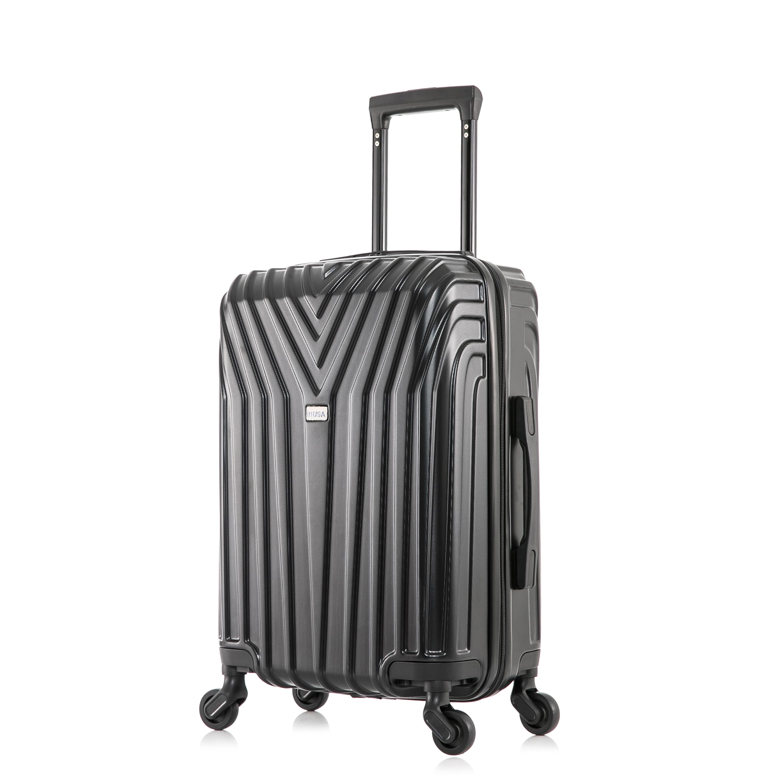 VASTY 20-Inch Lightweight Hardshell Spinner Luggage - Durable Carry-On Suitcase with 360° Wheels & Telescopic Handle - Perfect for Air Travel, Business Trips & Weekend Getaways (Black)