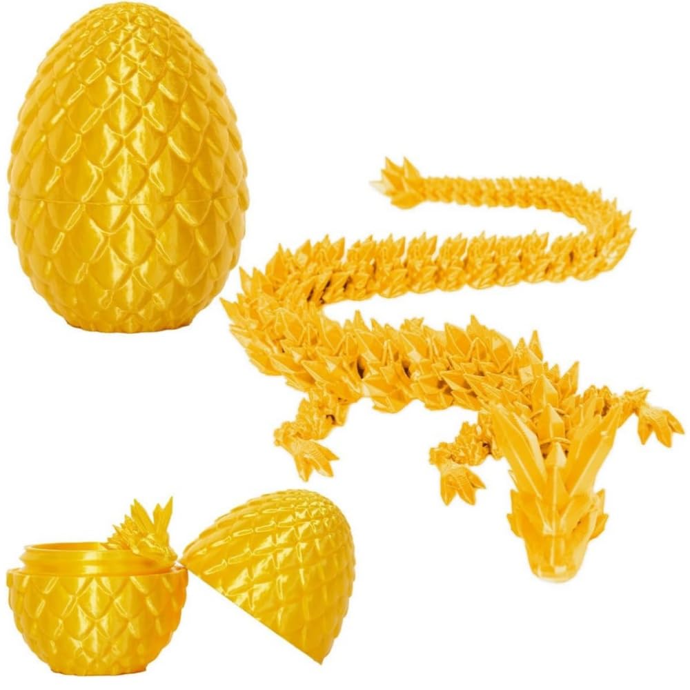 3D Printed Flexible Articulated Dragon Toy - 12 Inch Crystal Dragon (3 Pack) - Fidget Toys for Adults & Kids with Autism/ADHD - Unique Desk Decor for Home & Office - Stress Relief & Sensory Play Gift