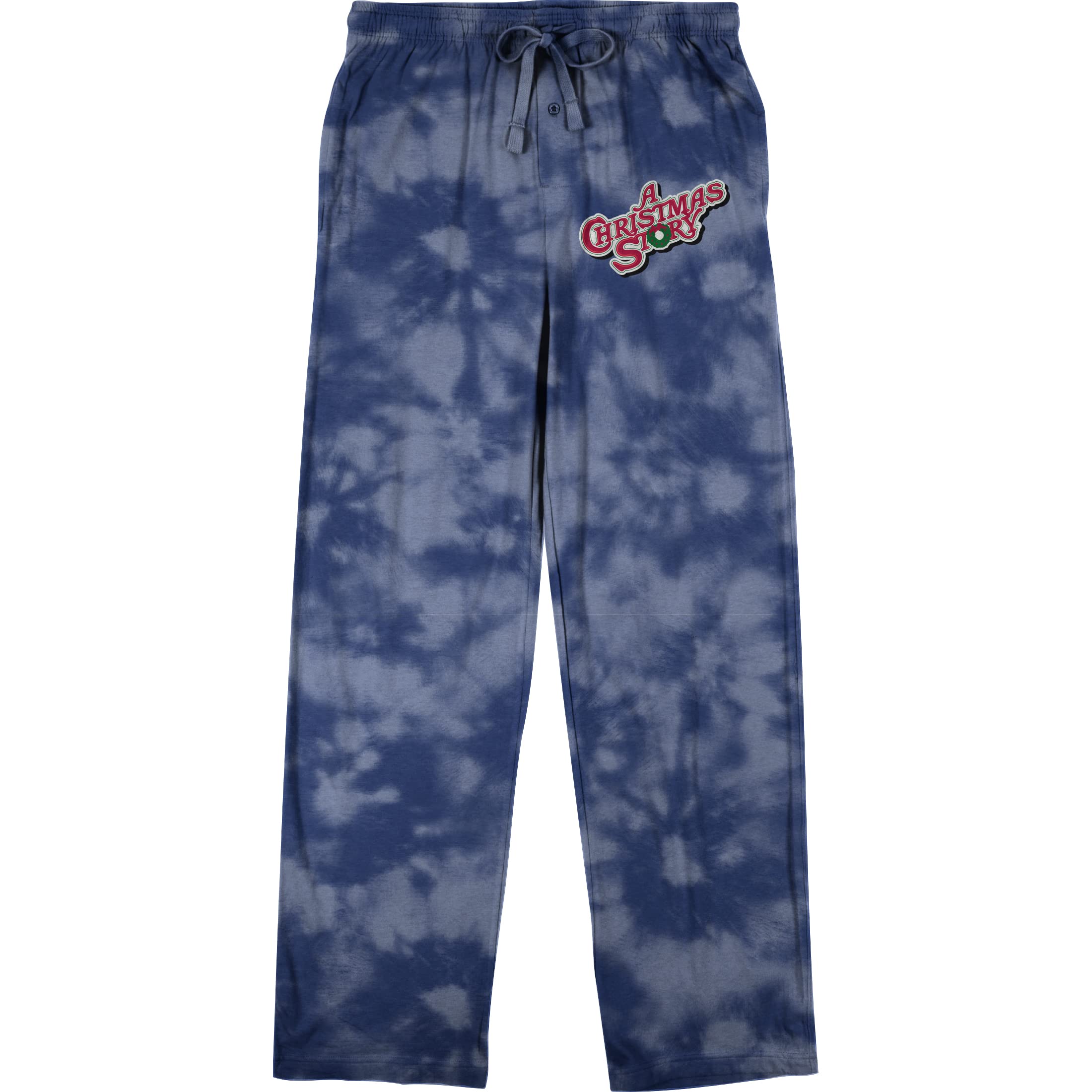 Bioworld A Christmas Story Logo Men's Blue Wash Sleep Pajama Pants - Cozy Holiday Lounge Pants for Christmas Movie Nights & Winter Relaxation