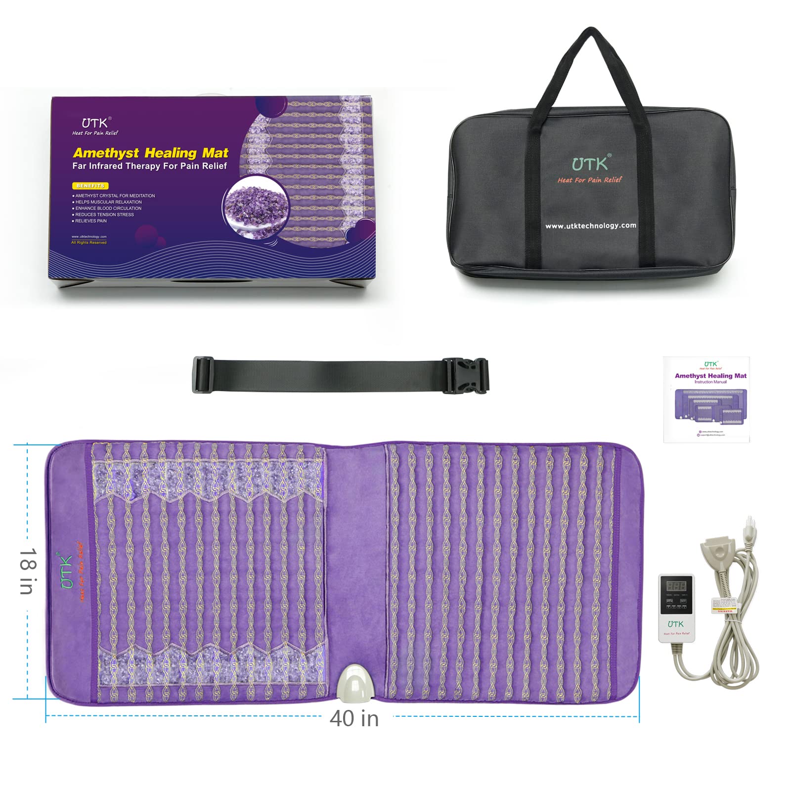 UTK Infrared Heating Pad with Amethyst Stones - Large 40