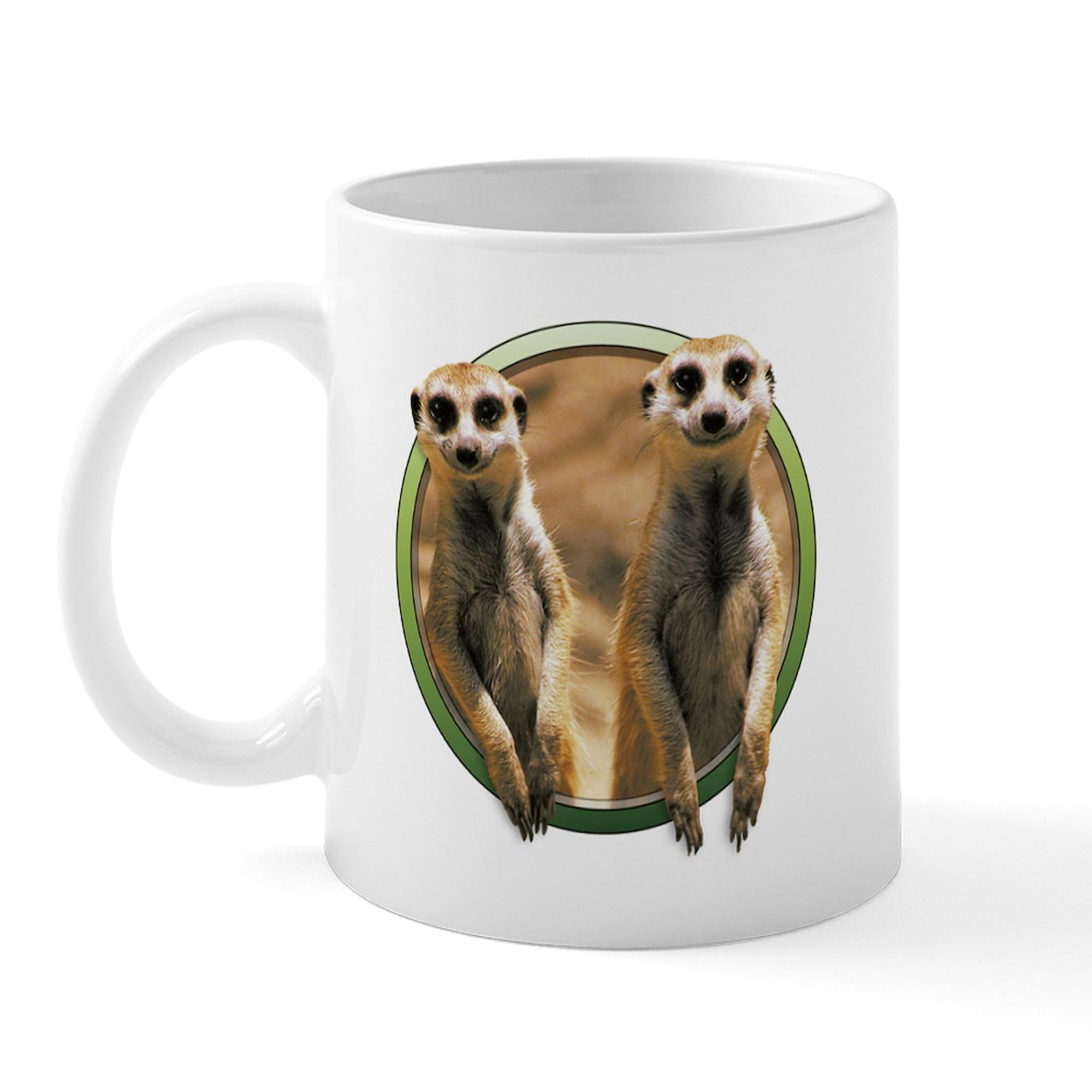 Smiling Meerkats Ceramic Coffee Mug 11 oz (325 ml) - Funny Animal Design for Tea & Hot Drinks - Perfect Gift for Animal Lovers & Office Use