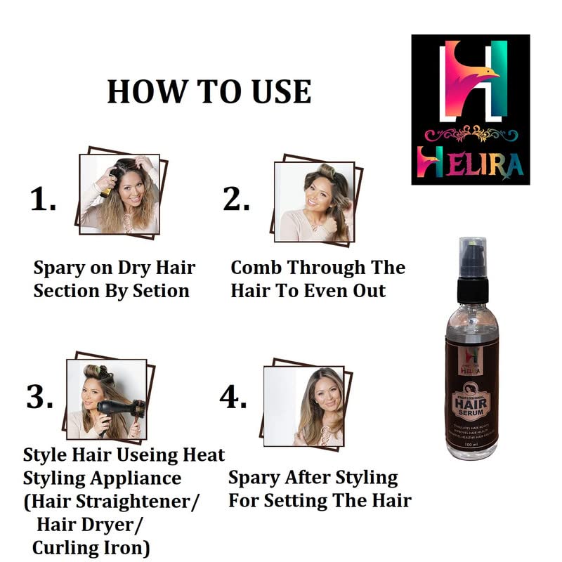 HELIRA® Professional Vitariche Gloss Hair Serum for Women & Men - 100ml | Adds Shine & Smoothness for Gorgeous Hair | Daily Styling & Frizz Control | Perfect for Work, Parties & Special Occasions
