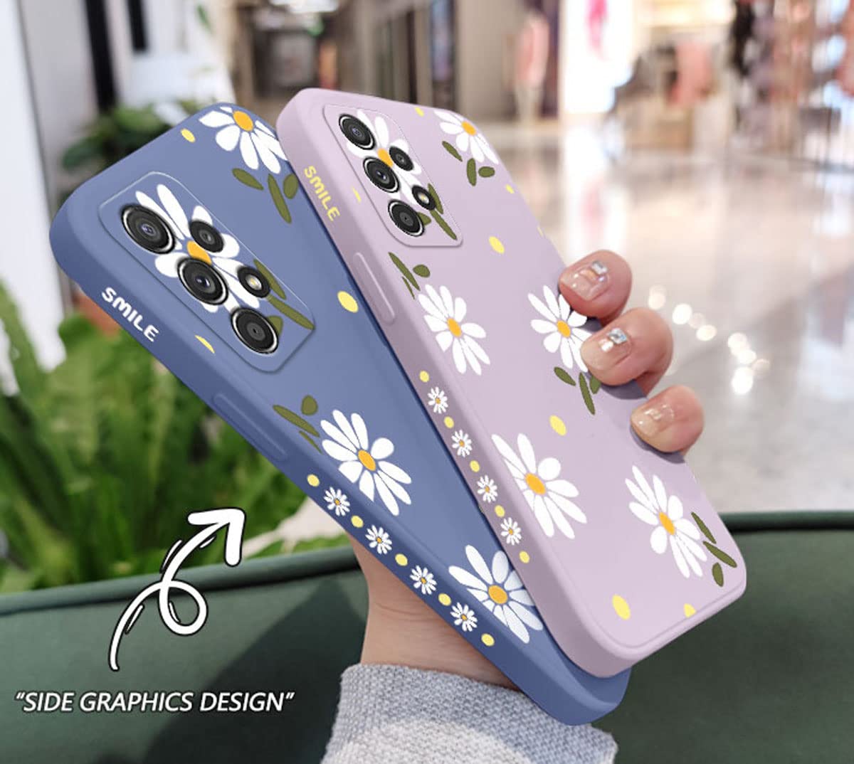 Cute Daisy Pattern Galaxy Note 20 Ultra Case - Shockproof TPU Bumper with Full Camera Lens Protection | Liquid Silicone Protective Cover for Samsung Galaxy Note 20 Ultra 5G 6.9 Inch (Grey) | Perfect for Everyday Use, Travel & Outdoor Activities