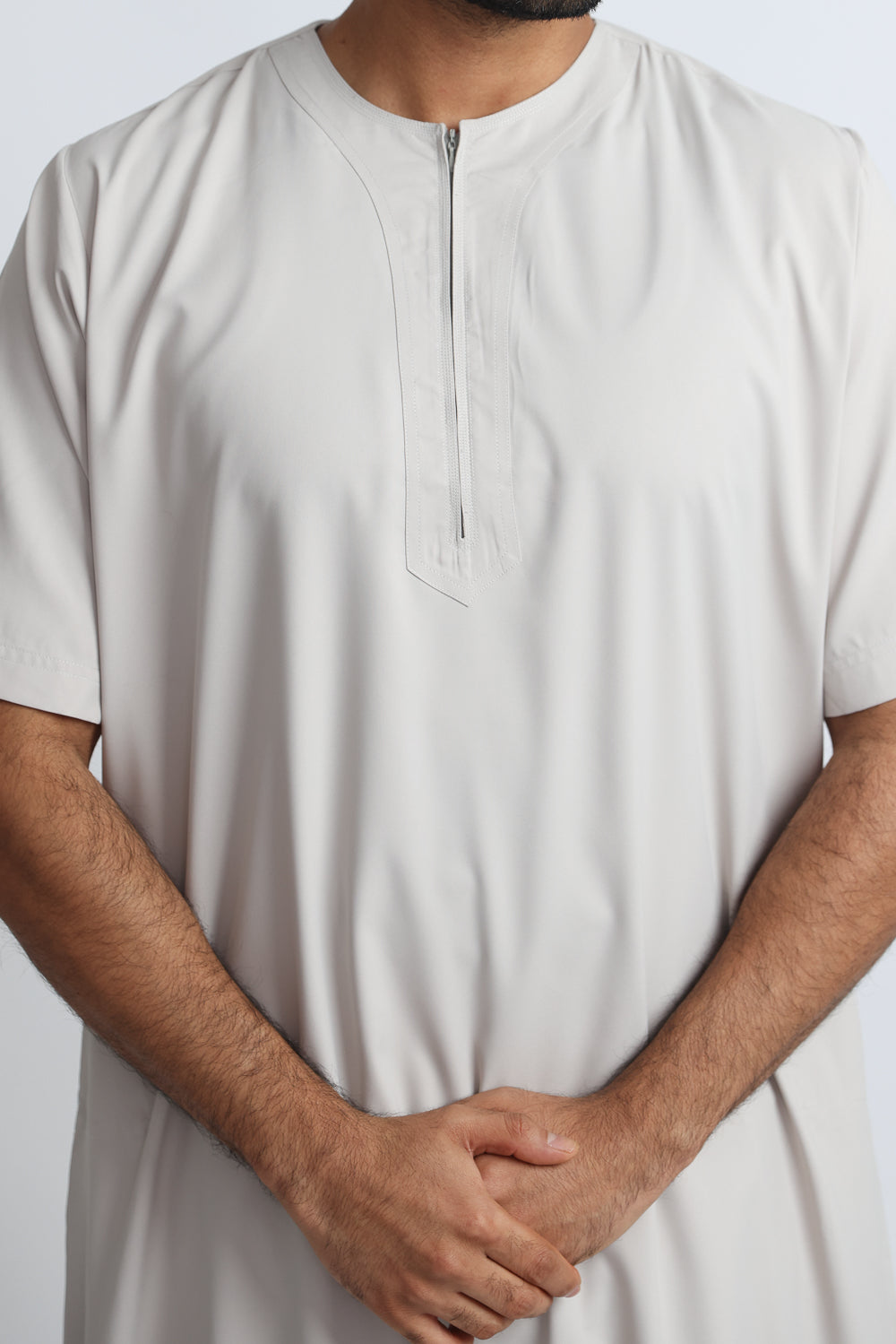 Stylish Mercury Half Sleeve Thobe for Men - Lightweight & Comfortable Islamic Clothing - Perfect for Prayer, Eid & Special Occasions