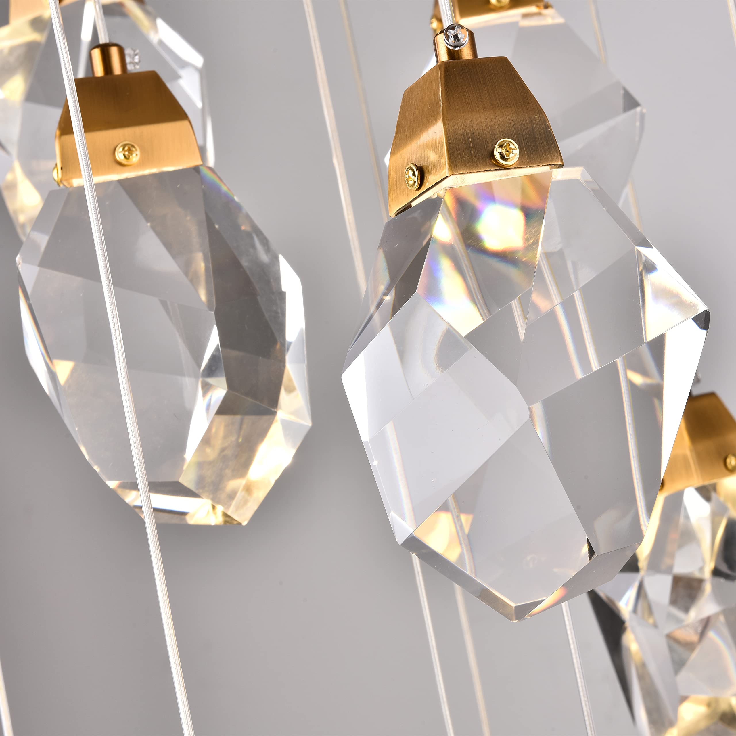 Modern Brass Dimmable Crystal Pendant Light - 4.72