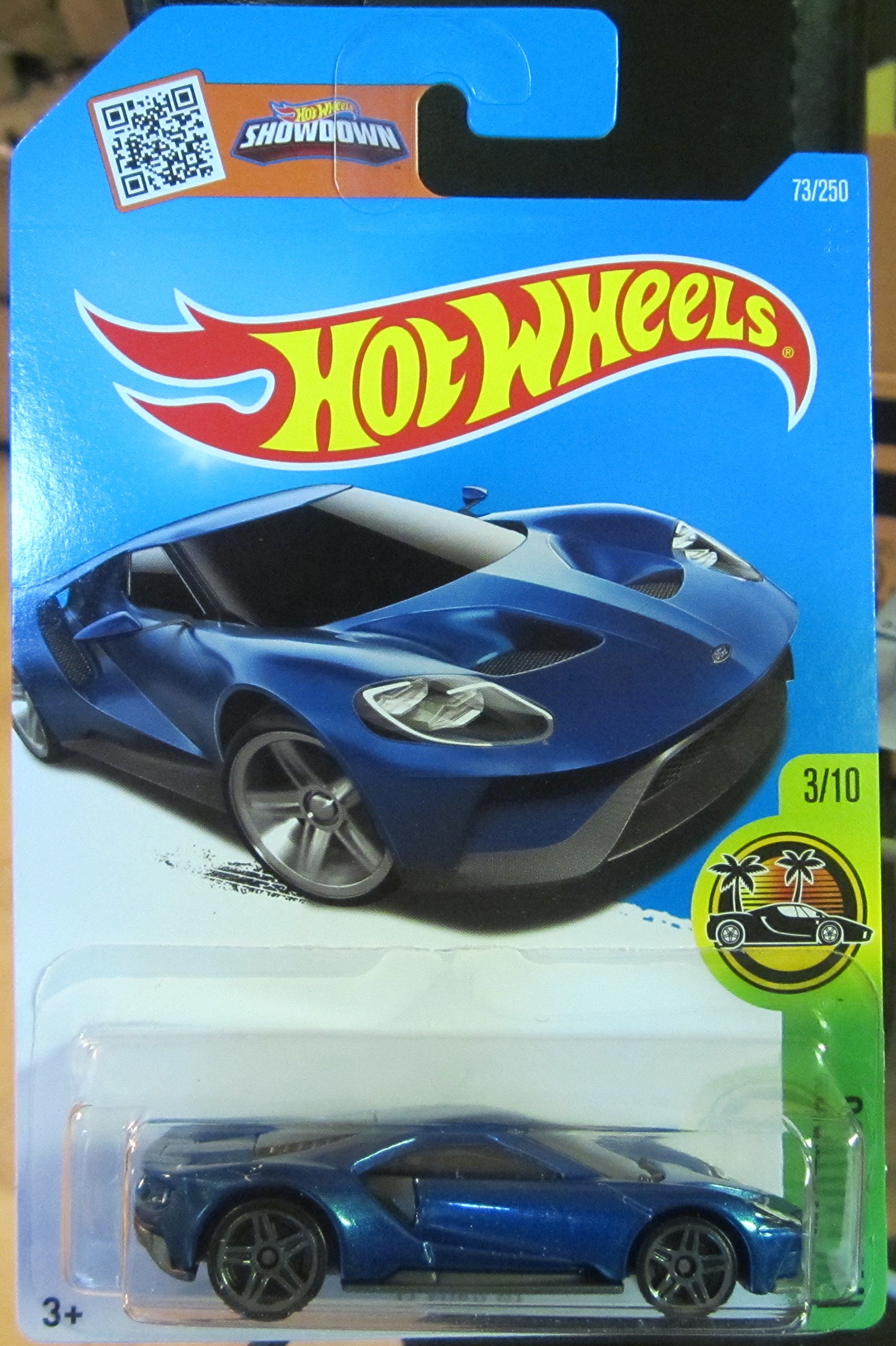 Hot Wheels 2016 HW Exotics '17 Ford GT Diecast Car - Blue Collectible Toy Car 73/250 Limited Edition for Kids & Adults - Perfect for Display, Gifts, and Racing Play