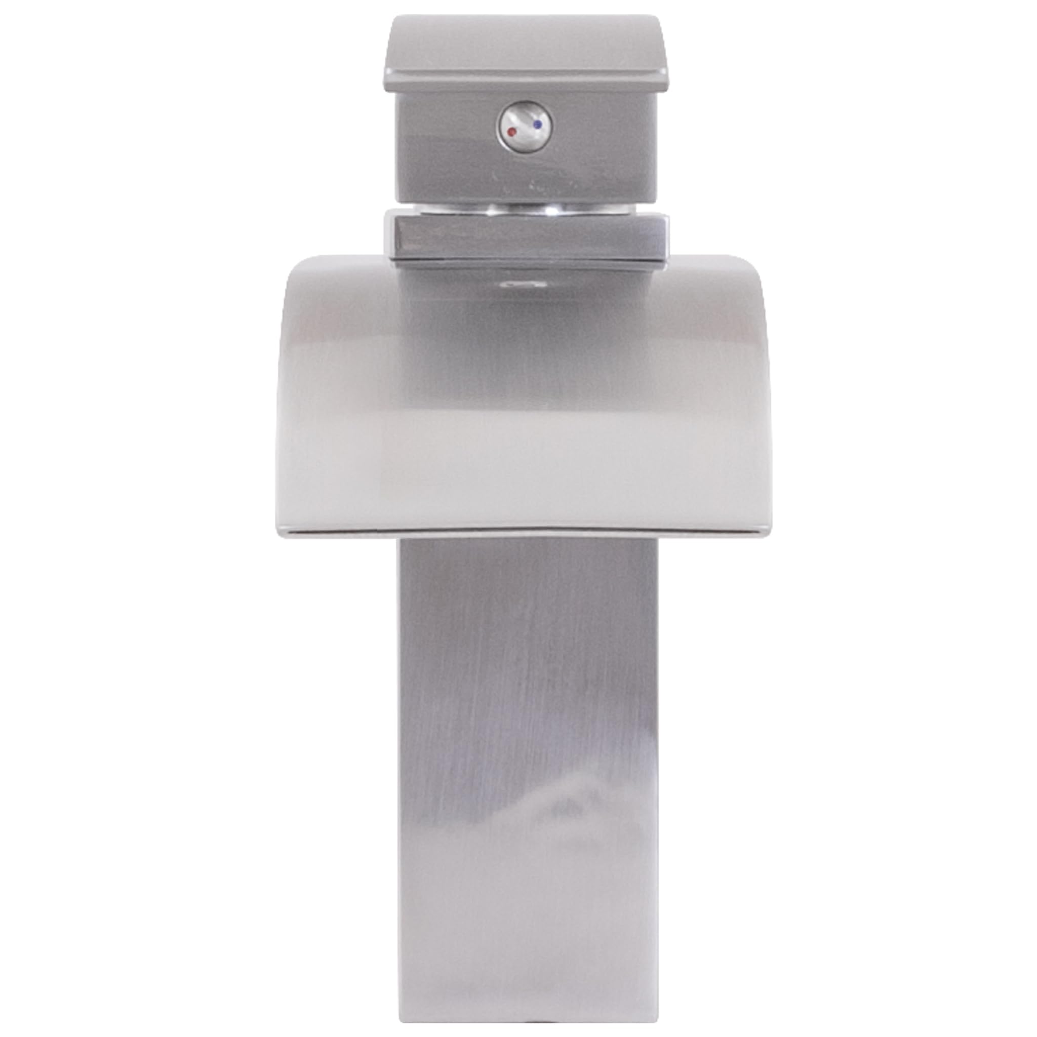 Novatto GF-136SBN Brushed Nickel Bathroom Sink Faucet - Modern Waterfall Spout Design for Vanity, Powder Room & Guest Bath Installation