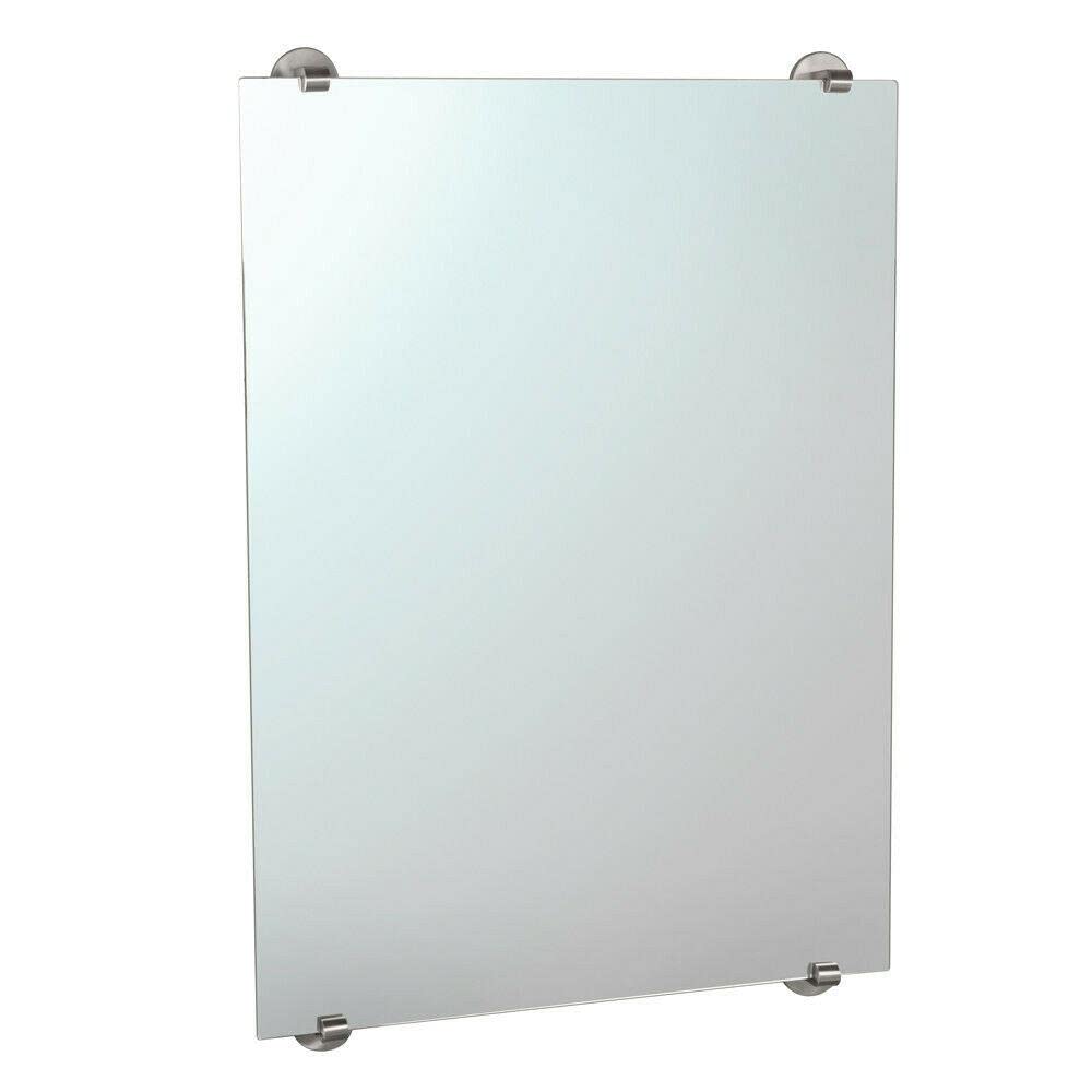 Nickel Minimalist Hanging Wall Mirror - Modern Bathroom Decor for Vanity & Powder Room - Durable Framed Wall Mirror for Bathroom, Bedroom & Entryway