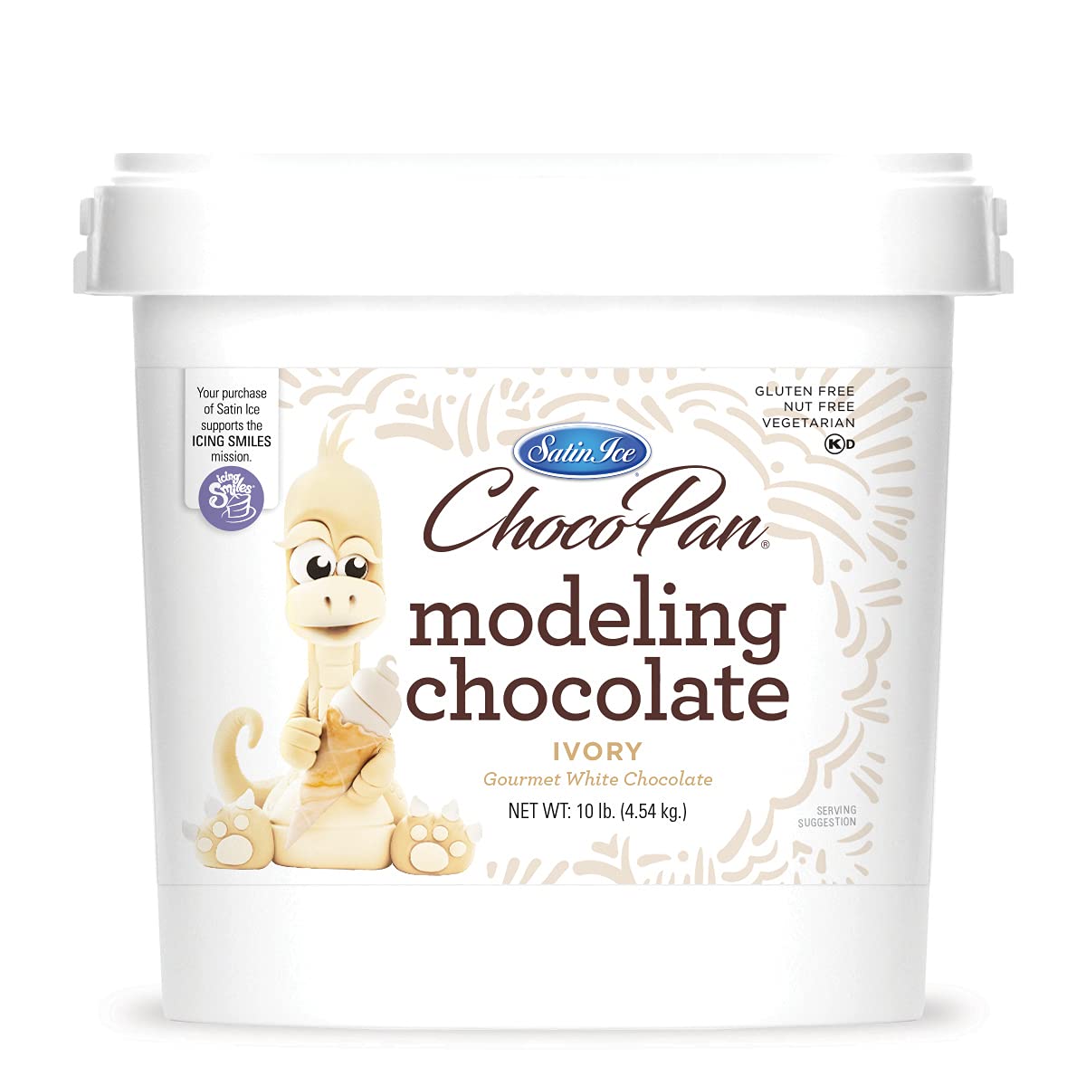 Satin Ice ChocoPan Ivory Modeling Chocolate 10 lbs - Premium Baking Chocolate for Cake Decorating, Candy Making & Edible Crafts