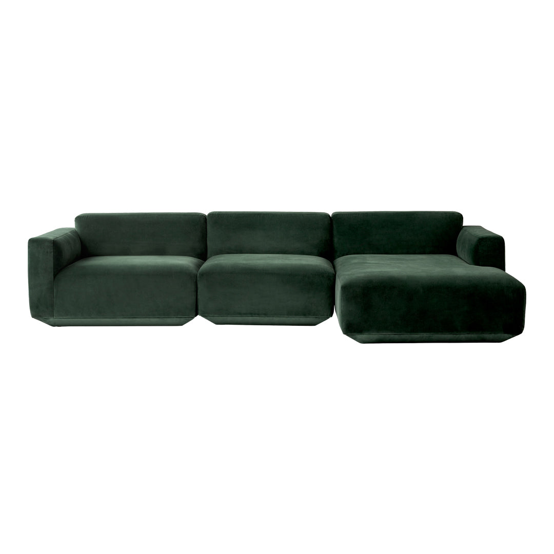Develius Models E & F 3-Seater Sofa with Chaise Lounge - Modern Living Room Furniture for Small Spaces, Apartments & Home Theater Seating