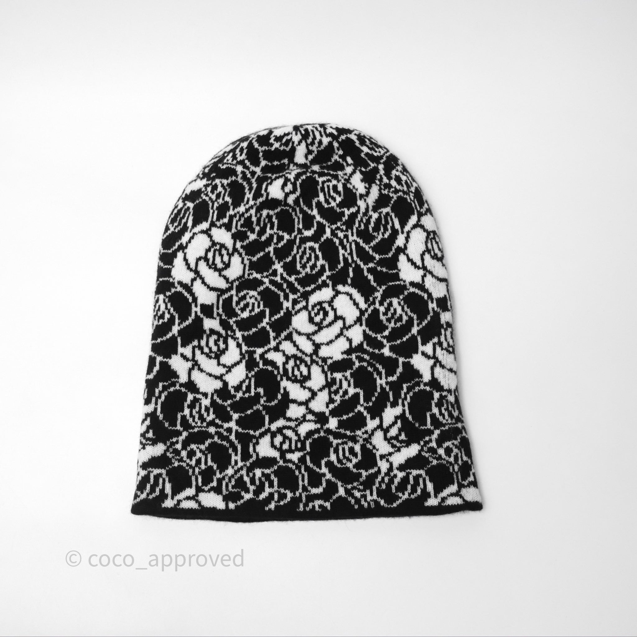 Chanel Cashmere Printed Knit Beanie Hat - Luxury Winter Warm Soft Unisex Fashion Accessory for Women & Men - Perfect for Skiing, Snowboarding & Cold Weather Outfits