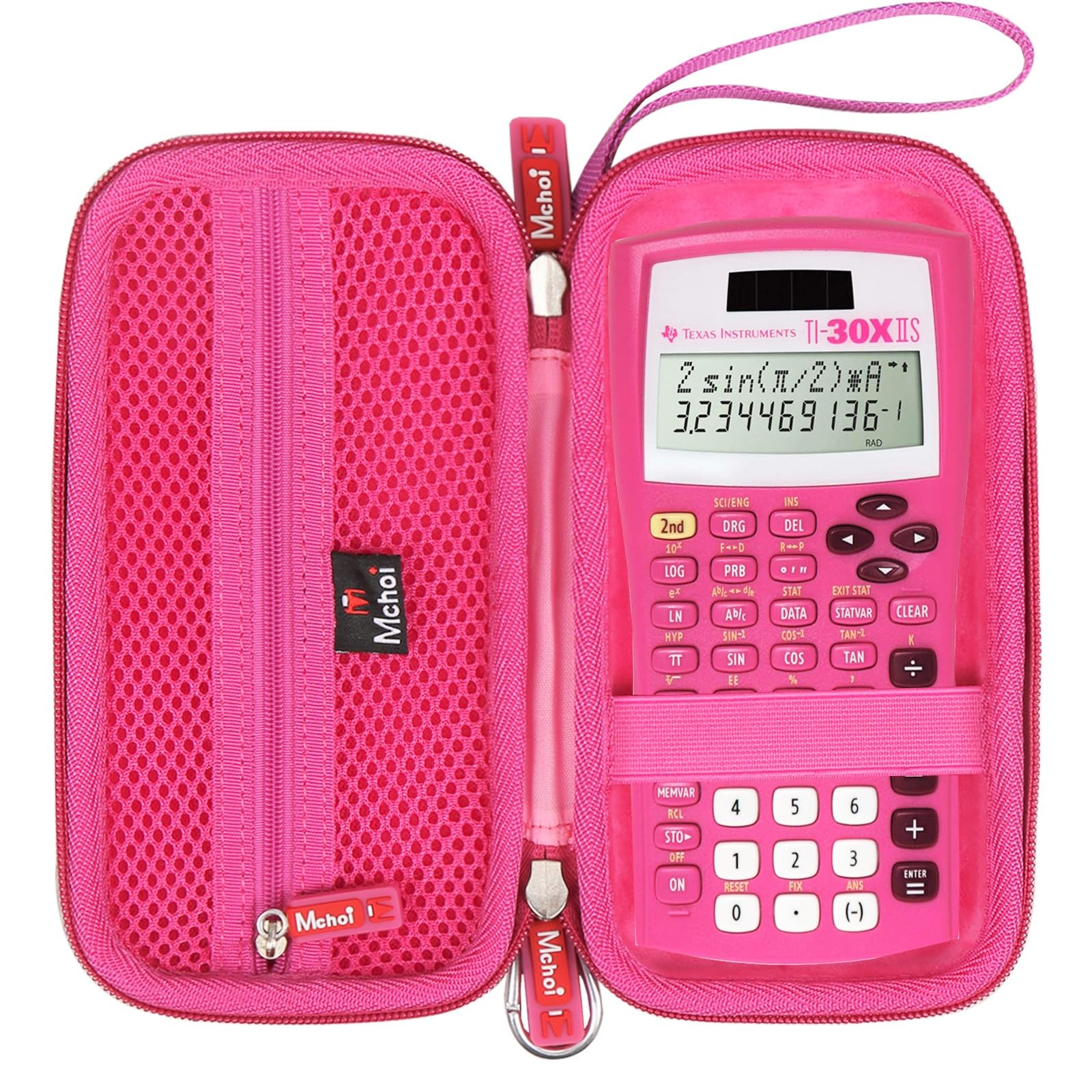 Shockproof Waterproof Pink Protective Case for TI-30XIIS Scientific Calculator - Durable Travel Storage Pouch for School, Office & Engineering Use