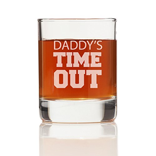 Daddy's Time Out Shot Glass Set of 4 - Funny Novelty Drinking Glasses for Men, Gifts for Dad, Birthday & Father's Day - Perfect for Parties, Game Nights & Man Cave Decor