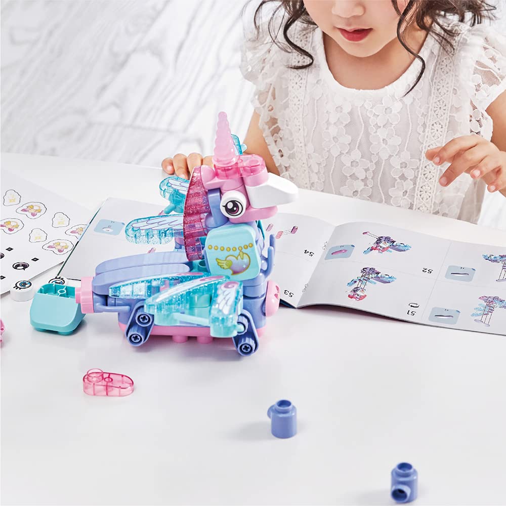 BOTZEES GO! Unicorn Robot Building Kit - STEM Learning & Remote Control Toy for Kids Ages 3+ | Electric RC Unicorn with Magic Stick & App Control | Perfect for Creative Play, Birthday Gifts & Early STEM Education