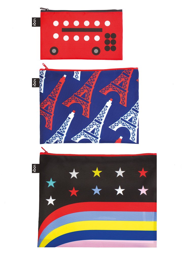 LOQI Travel Zip Pockets - Waterproof & Lightweight Travel Organizer for London, Paris & USA Trips | Perfect for Passport, Tickets & Essentials | Ideal for Vacation, Business & Daily Commute