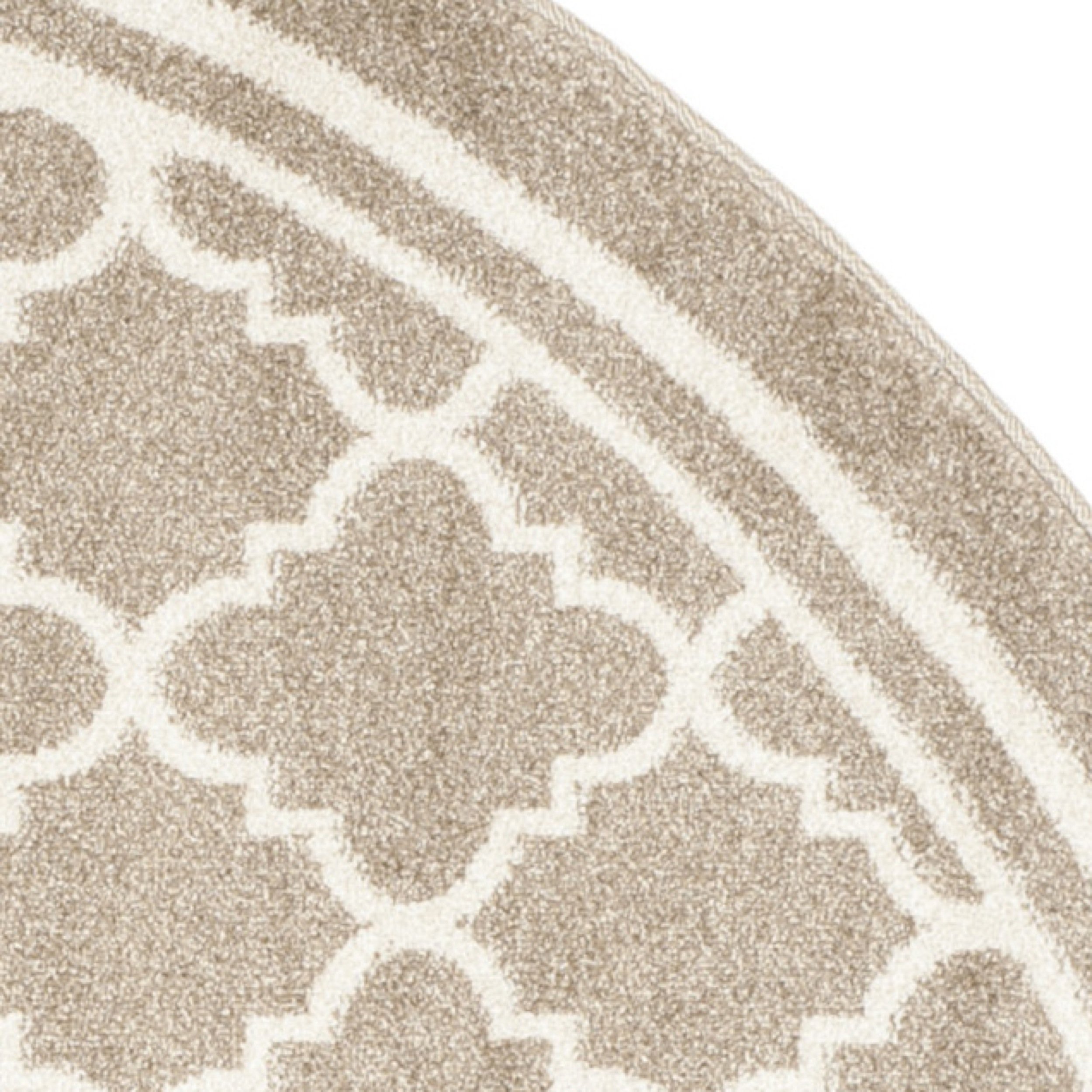 SAFAVIEH Amherst Collection 9' Round Wheat/Beige Moroccan Trellis Area Rug - Non-Shedding, Durable for Dining Room, Entryway, Living Room & Bedroom | Perfect for Home Decor, Office & High Traffic Areas