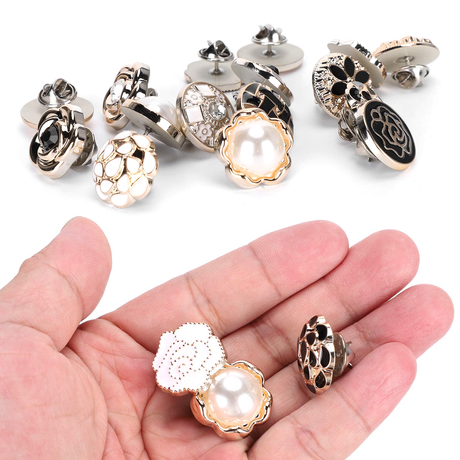 30Pcs V-Neck Lapel Safety Pins - Detachable Collar Button Pins for Women's Shirts, Brooch Buttons & Concealed Cover Up | Perfect for Formal Wear, Office Attire & Special Occasions