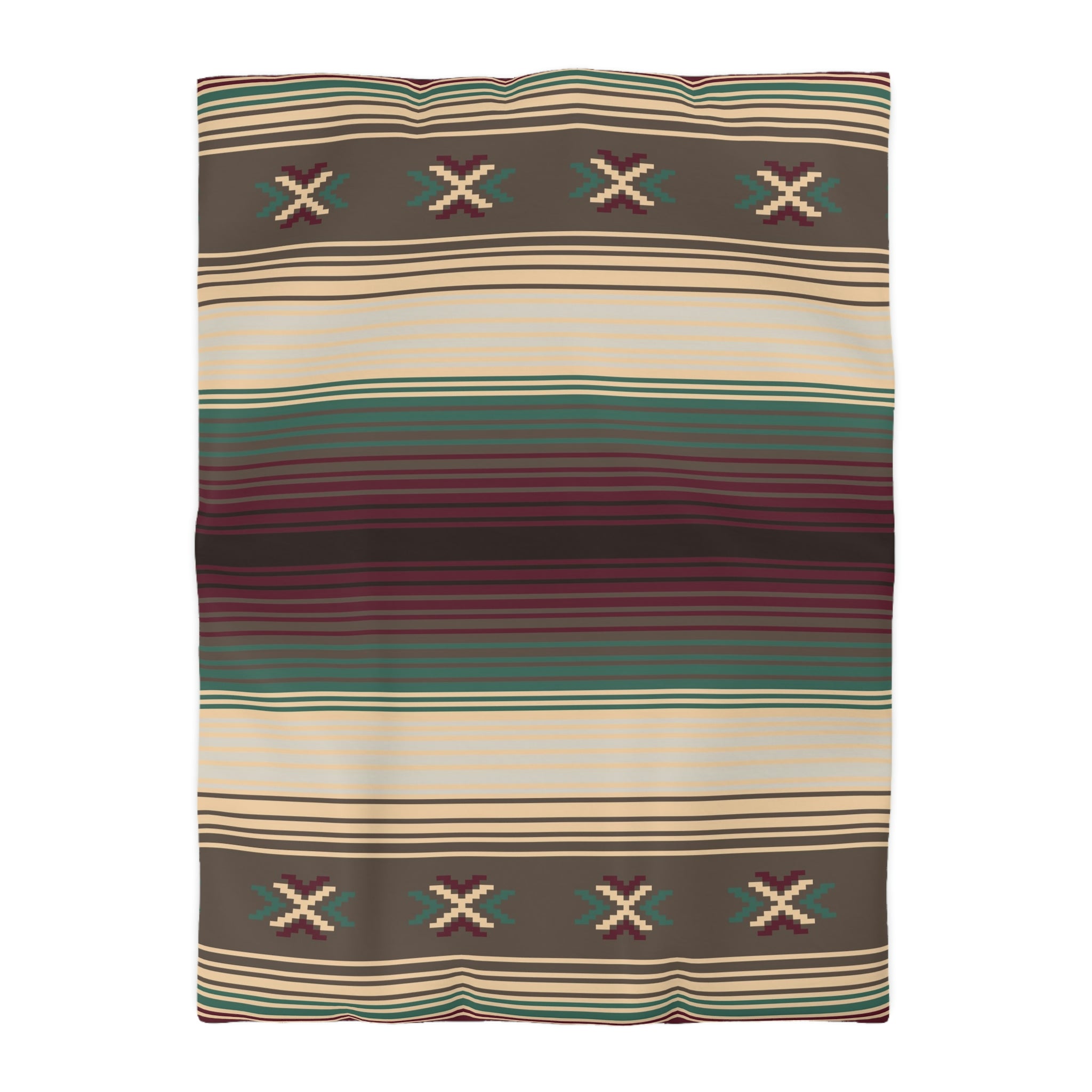 Southwestern Cross Trail Microfiber Duvet Cover - Rustic Cabin Decor Bedding Set for Cozy Cabin Retreats & Western-Themed Bedrooms