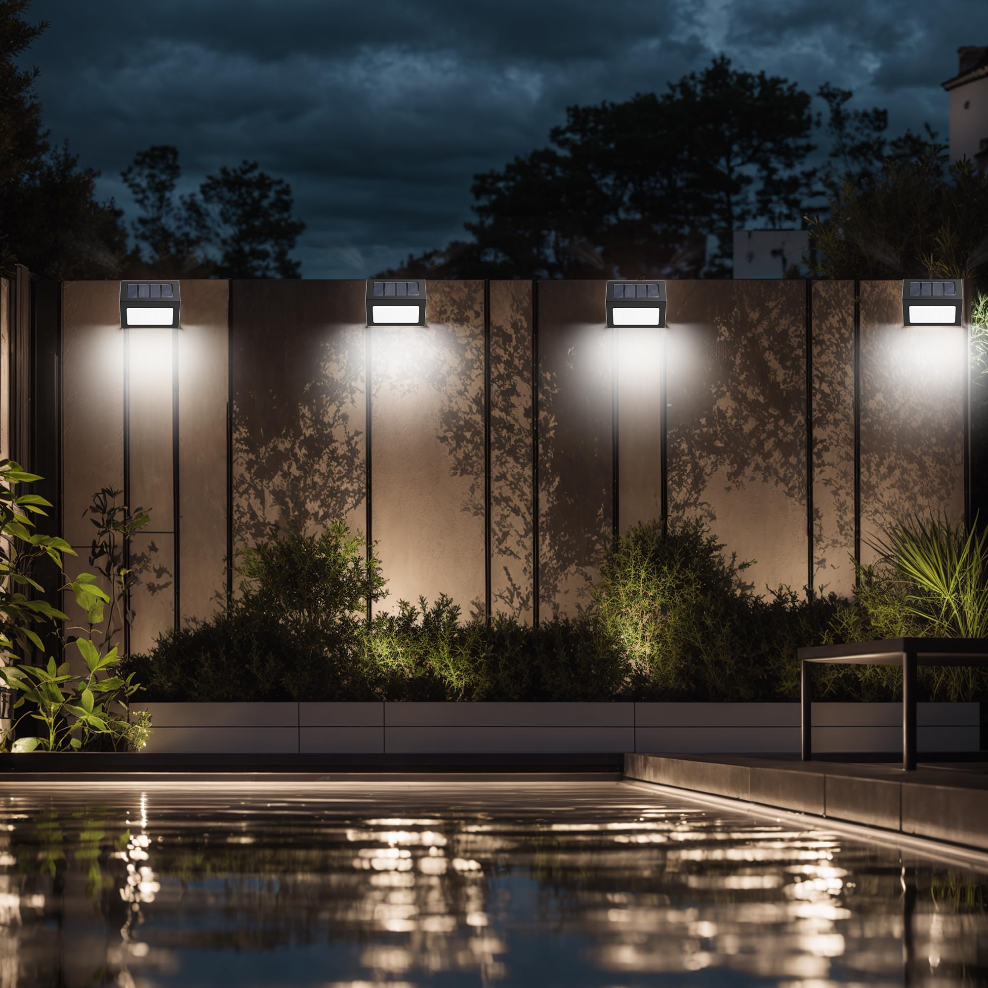 12 Pack Otdair Waterproof Solar Deck Lights for Outdoor - Cold White (Black) | Solar Fence Lights for Garden, Patio, Pathway & Yard | Weatherproof Landscape Lighting for Nighttime Safety & Ambience