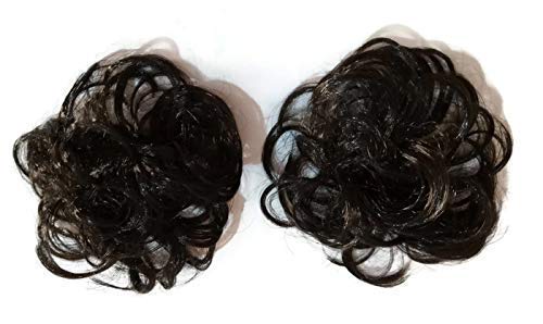 Manasvini Black Synthetic Hair Extensions & Rubber Bands Set of 2 with Storage Box - Clip-in Hair Extensions for Women, Ponytail Accessories for Daily Styling & Special Occasions