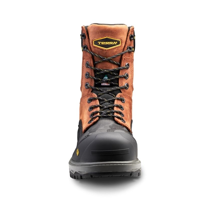 Terra Gantry Men's 8 Composite Toe Work Boots - CSA Certified Safety Shoes, Brown (TR0A4NRQBRN) | Ideal for Construction, Warehouse & Industrial Work