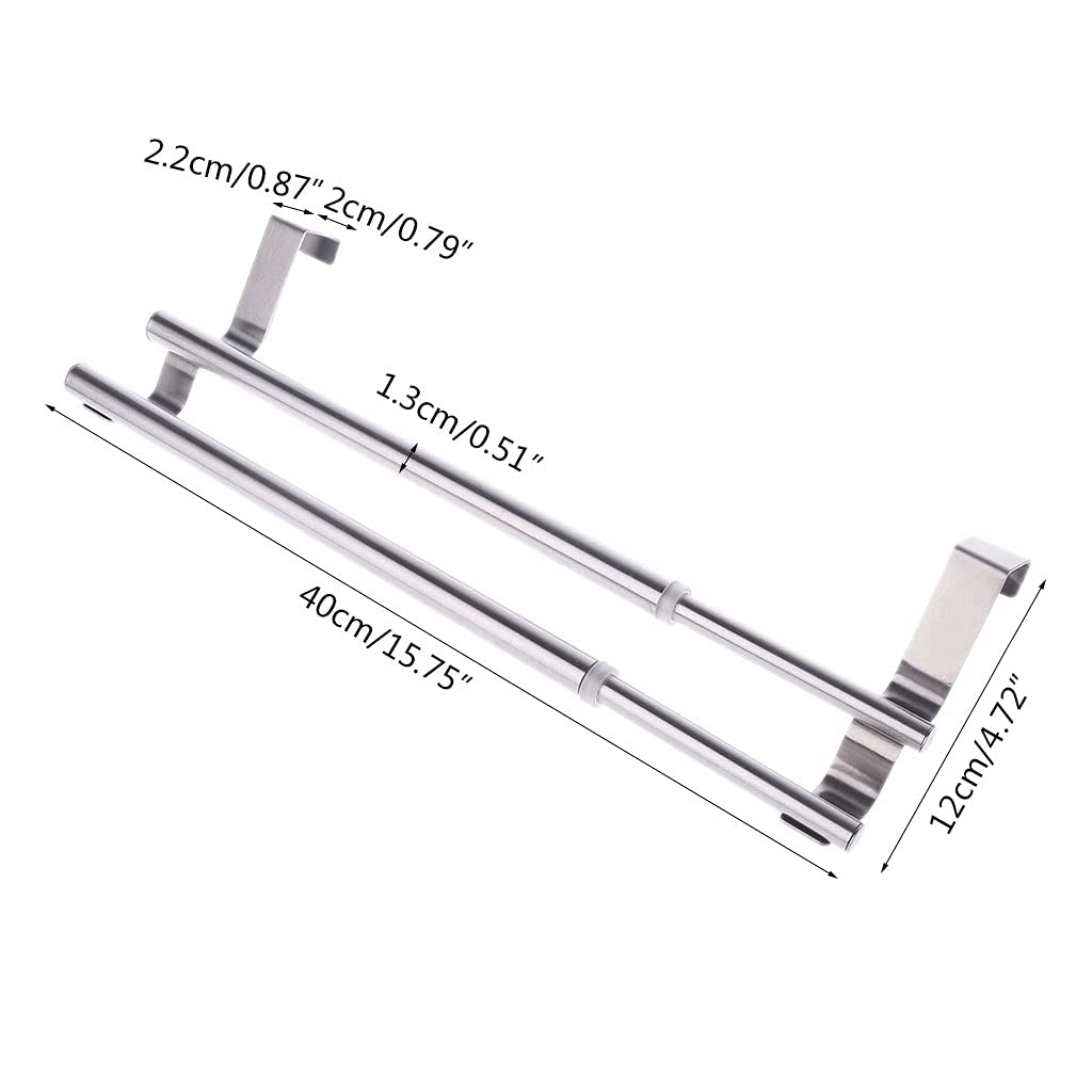 Asukohu Adjustable Over Door Towel Rack - Expandable Hanging Bar for Bathroom, Kitchen & Hotel Storage - Space Saving Shelf Organizer for Towels, Robes & Clothes (Perfect for Small Spaces & Closet Organization)