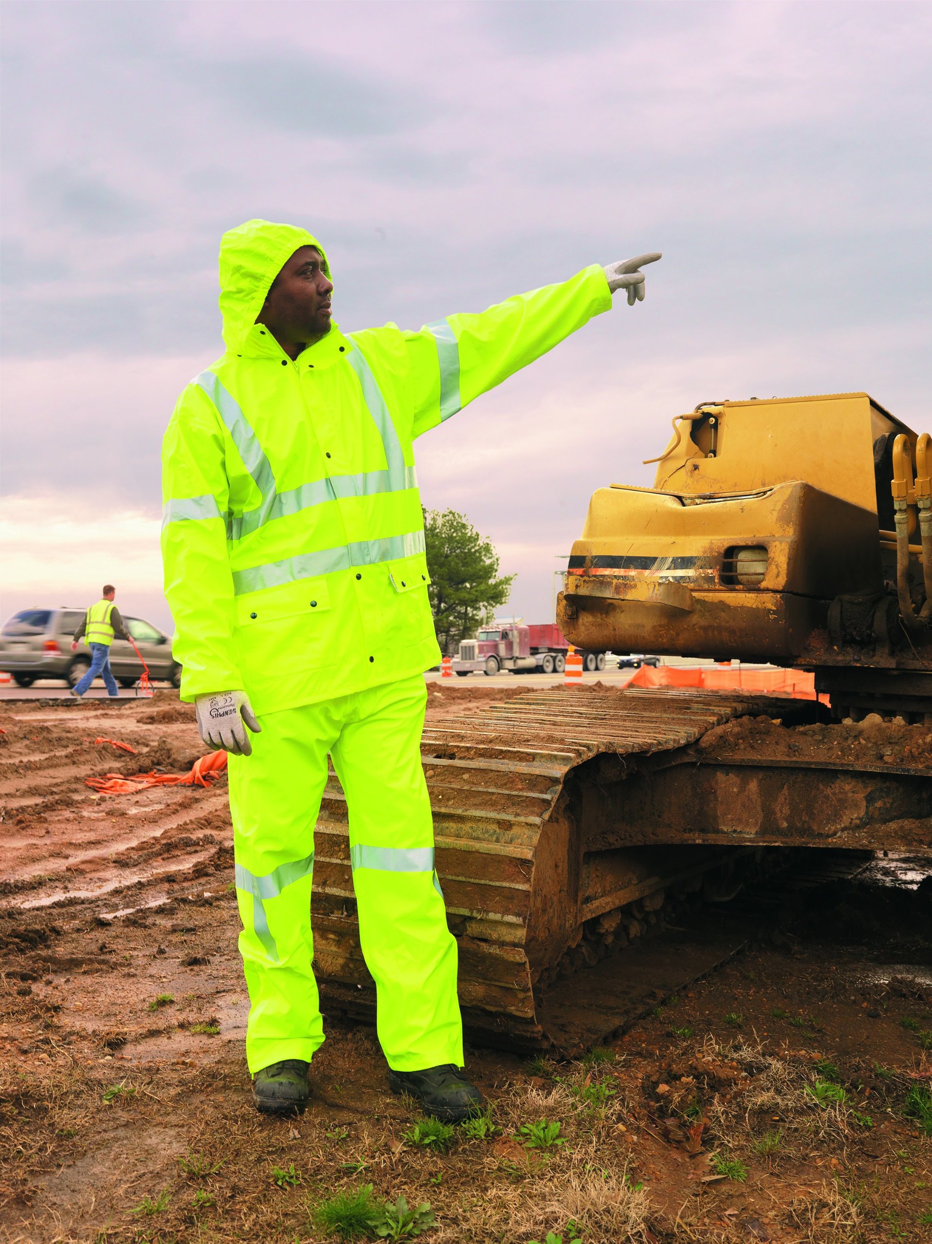 MCR Safety Men's Reflective Work Jacket - High Visibility Safety Vest for Construction, Road Work & Night Running | ANSI Certified for Outdoor Protection