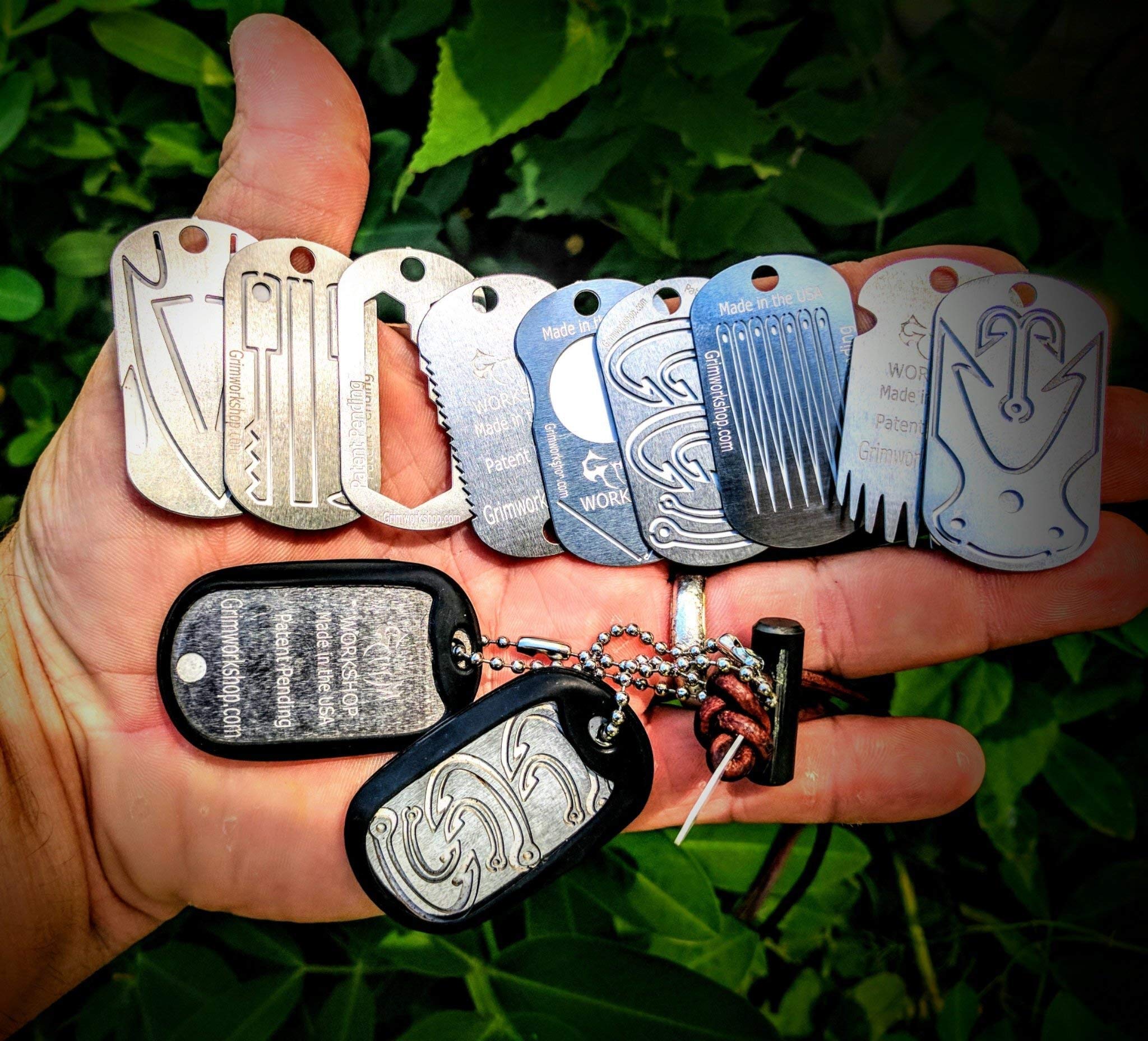 Grim Dog Tag Survival Necklace - Compact EDC Kit for Outdoor Adventures, Emergency Preparedness & Everyday Carry