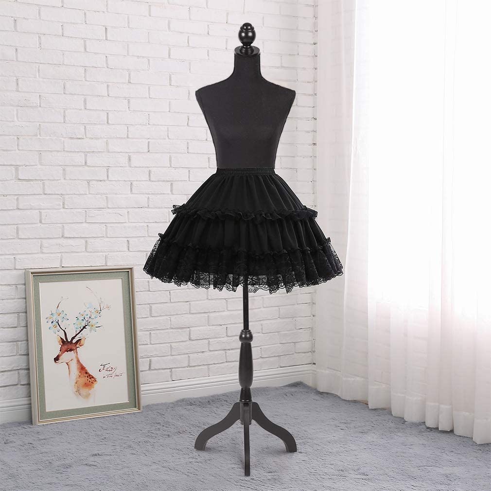 Adjustable Female Mannequin Torso Dress Form with Wooden Tripod Base (60-67 Inch) - Perfect for Sewing, Dressmaking & Jewelry Display - Black | Ideal for Fashion Designers, Tailors & Boutique Window Displays