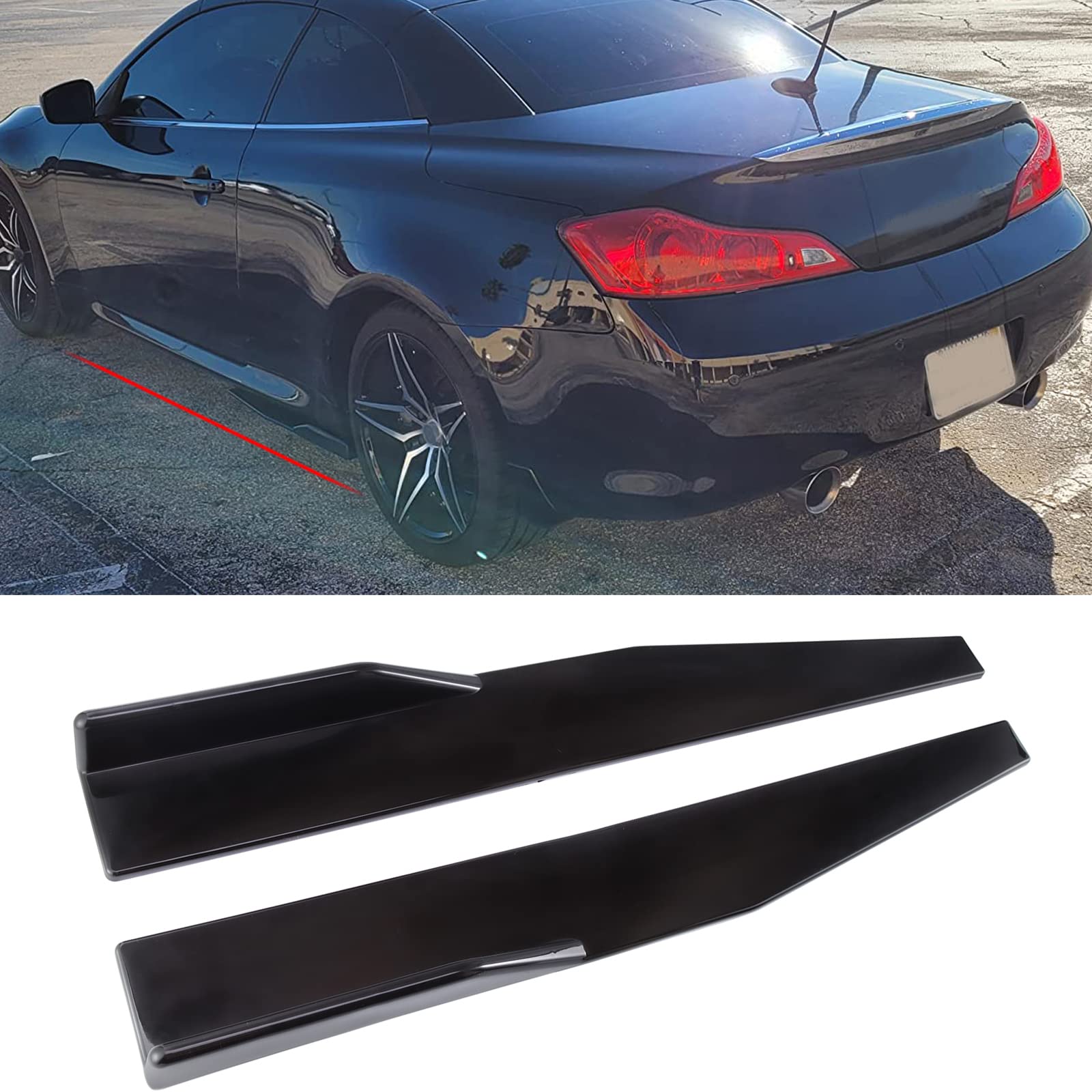 JMTBNO 75cm Car Side Skirt Rocker Splitters - Universal Canard Diffuser Winglet & Side Trim Spoiler Extension Lip for Enhanced Aerodynamics | Perfect for Sports Cars, Tuners & Street Racing Enthusiasts