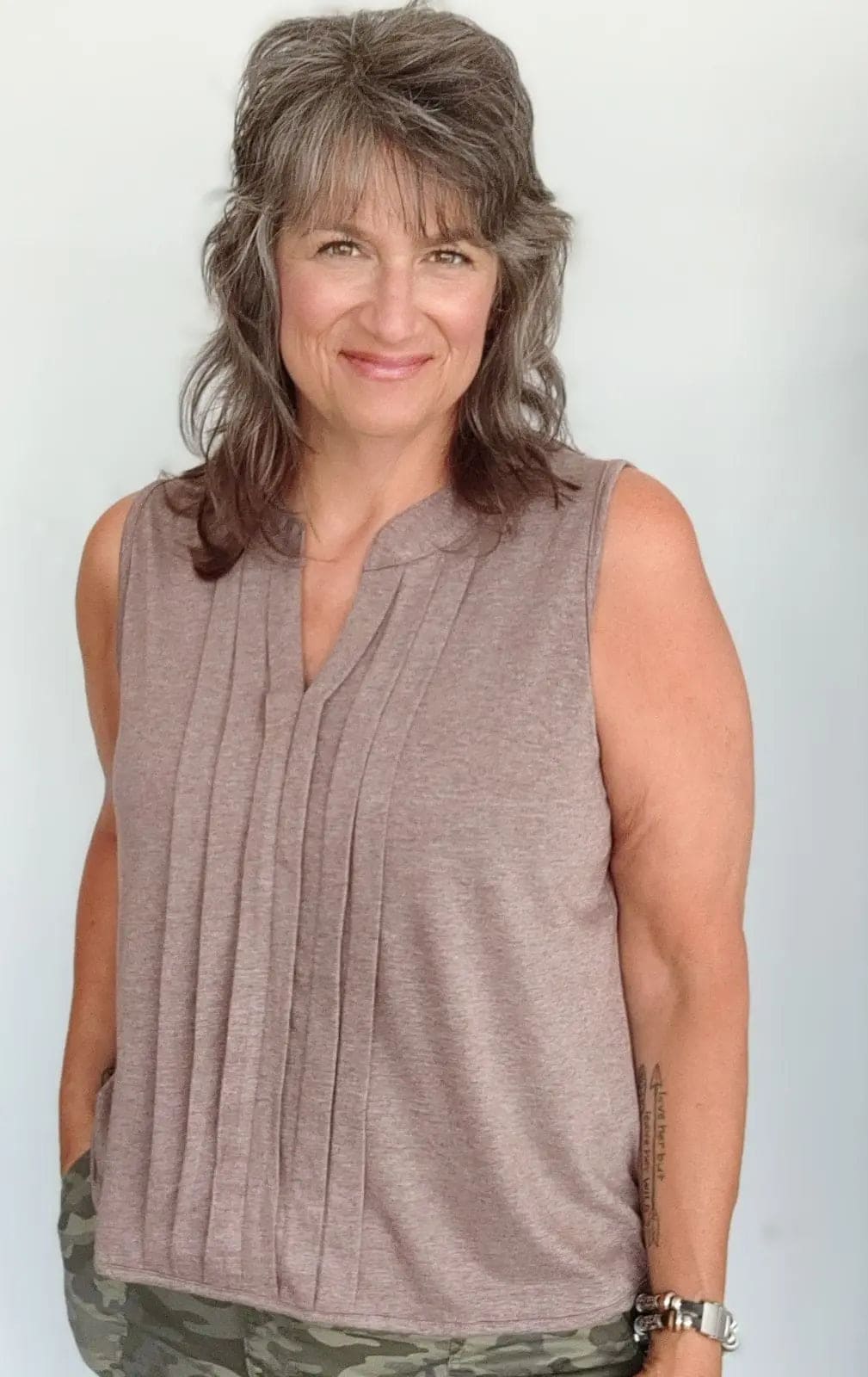Mocha V-Neck Short Sleeve Blouse for Women - Casual Summer Tops with Flowy Fit - Perfect for Office, Date Night & Weekend Outings