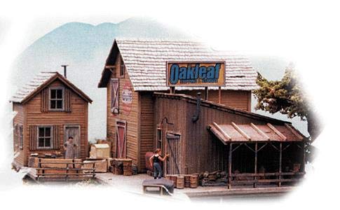 HO Scale Model Train Buildings - Oakleaf Shipping & Storage Kit #0182 - Perfect for Model Railroad Scenery & Train Layouts